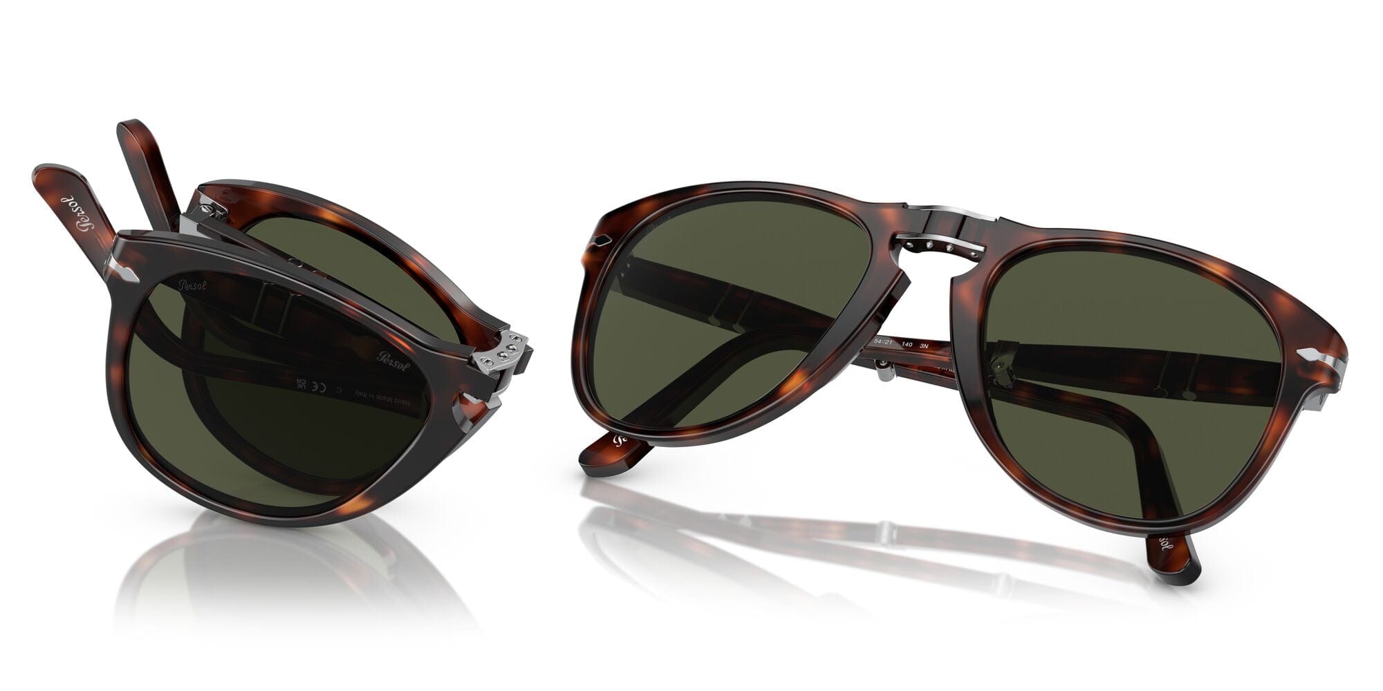 PO0714 24/31 size 52 folding havana/green lens