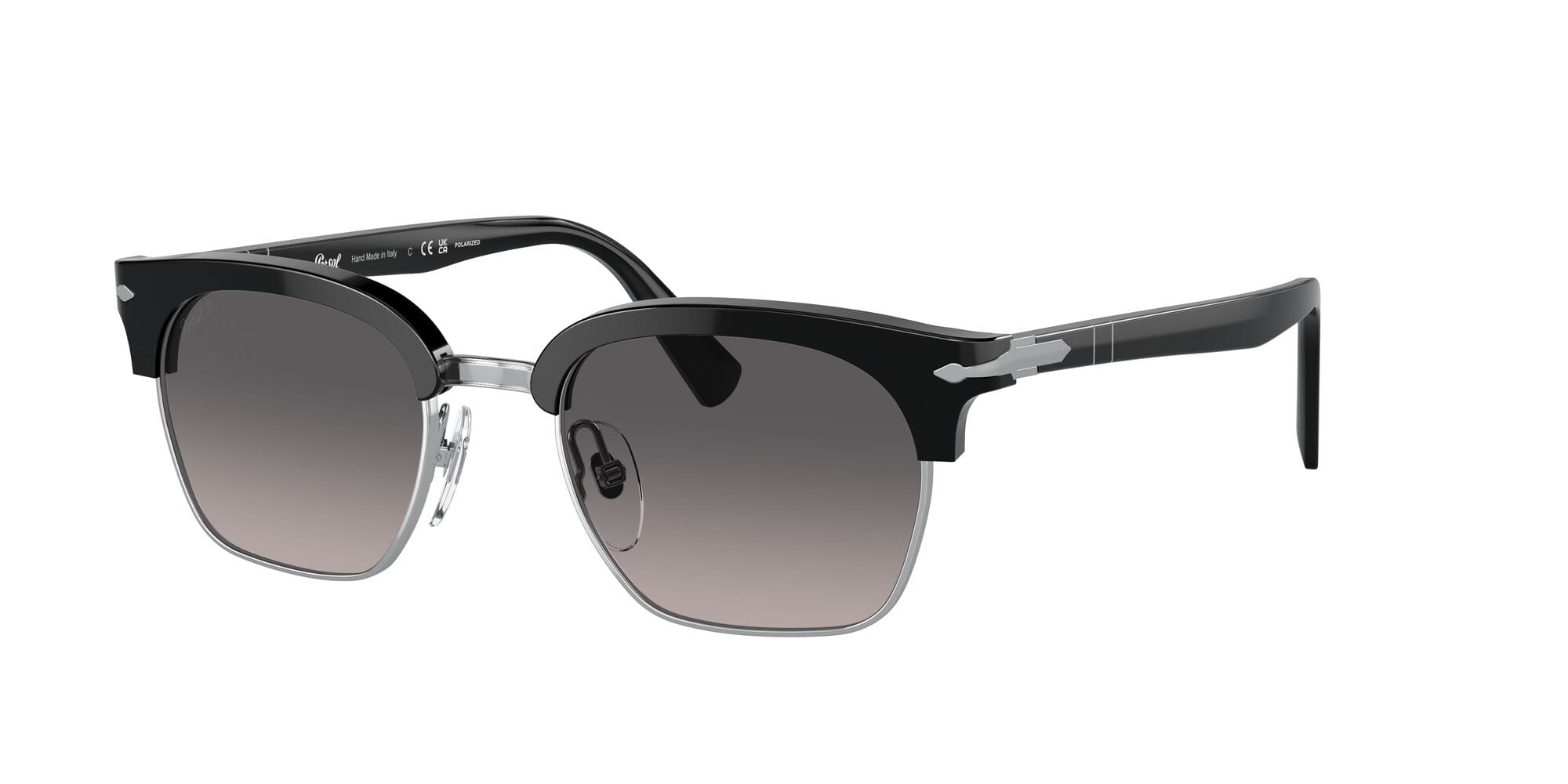 PO3199S 1106m3 size 53 black silver polarised grey gradient lens
