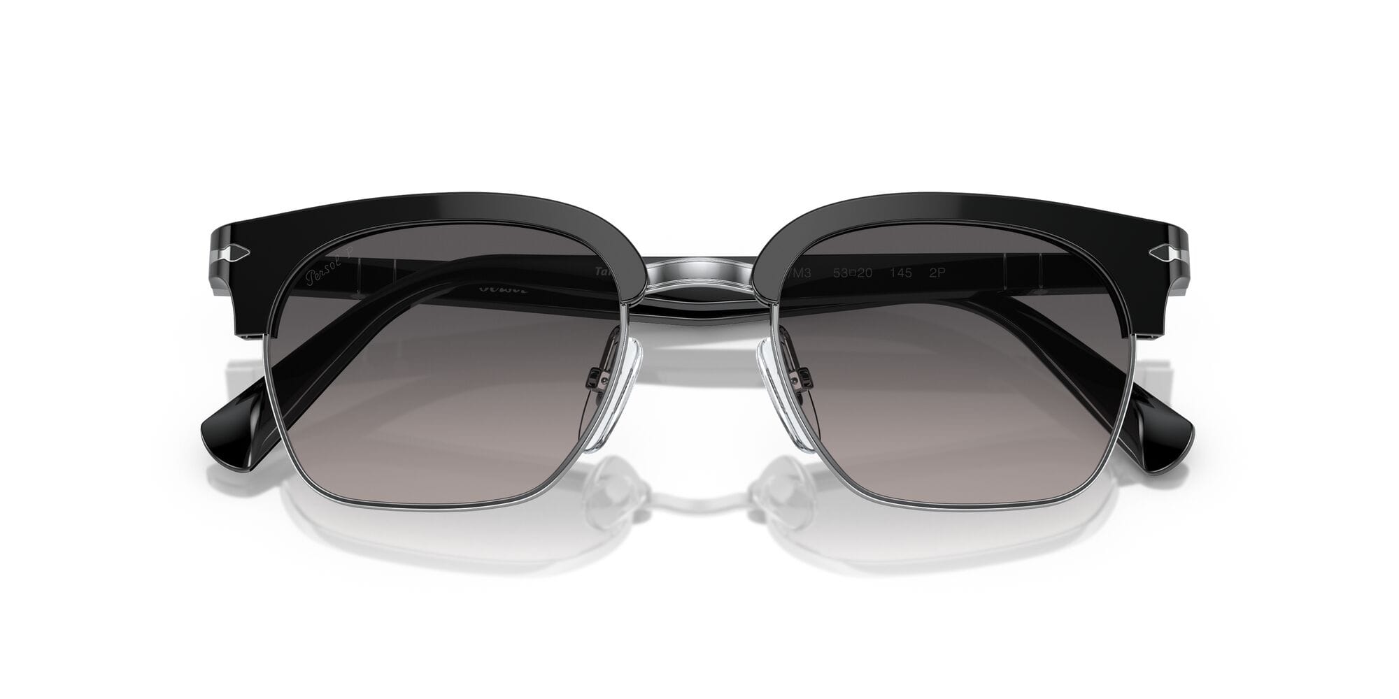 PO3199S 1106m3 size 53 black silver polarised grey gradient lens