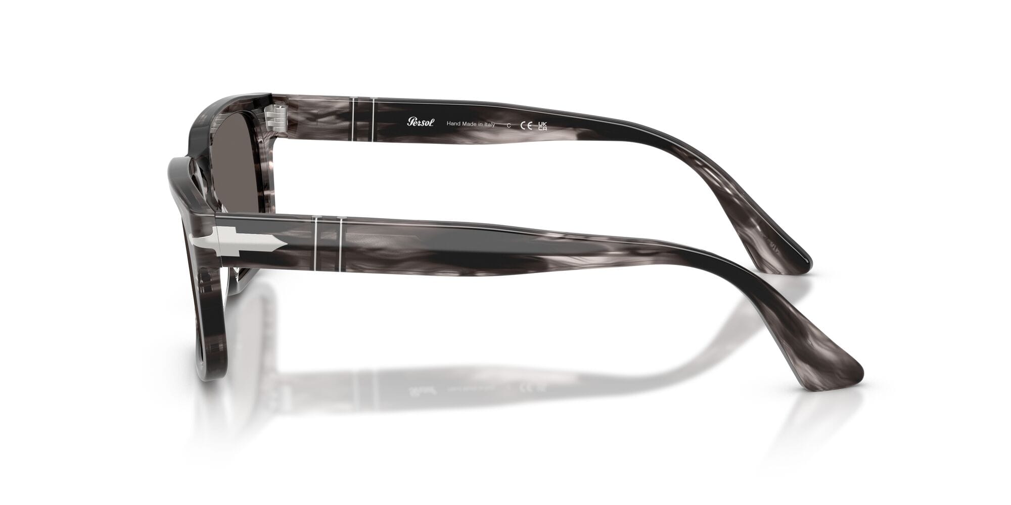 PO3272S 1238B1 size 55 striped black and grey/dark grey lens