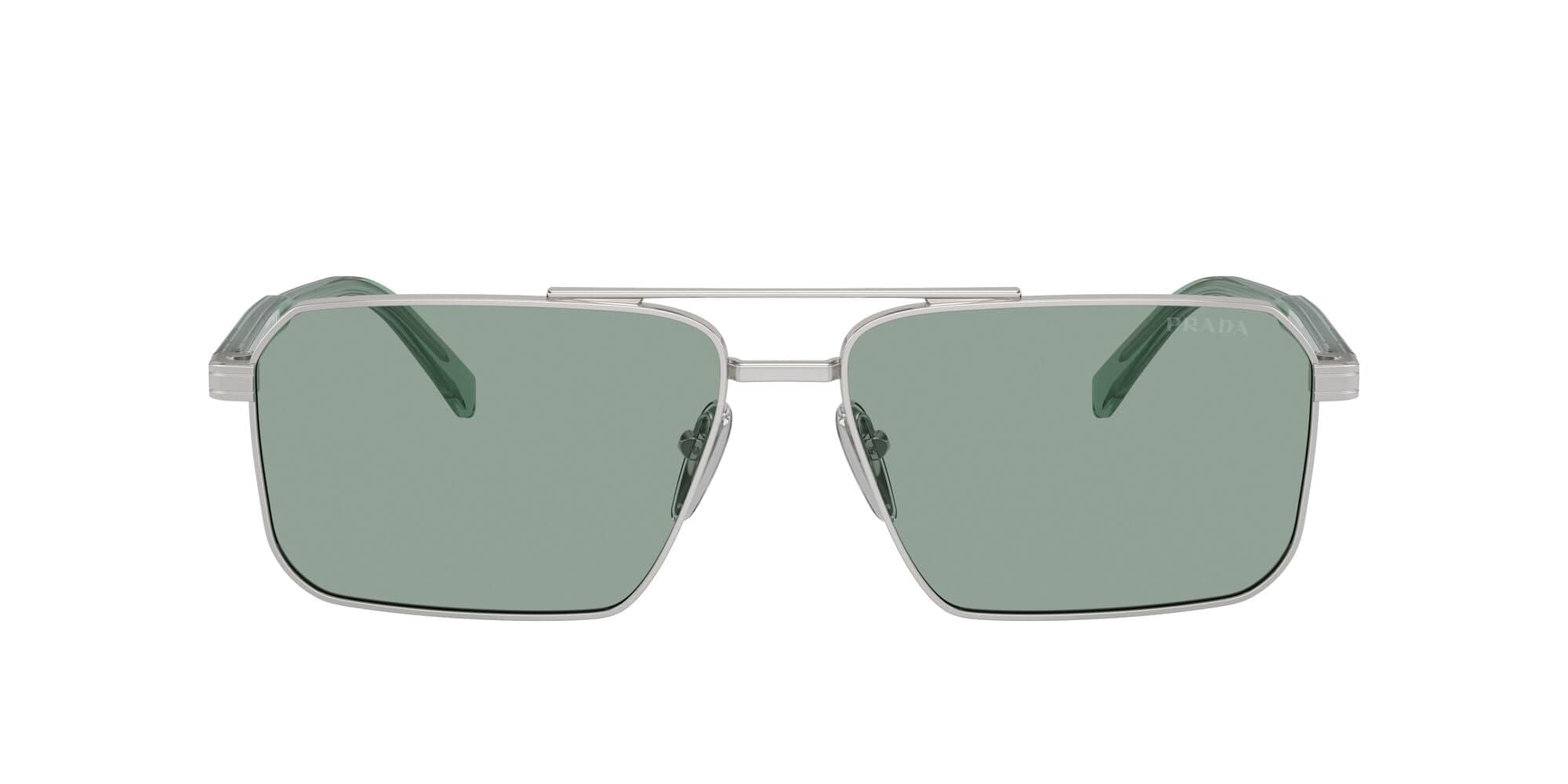 SPRA57S 1BC10G (58) silver/petrol green lens