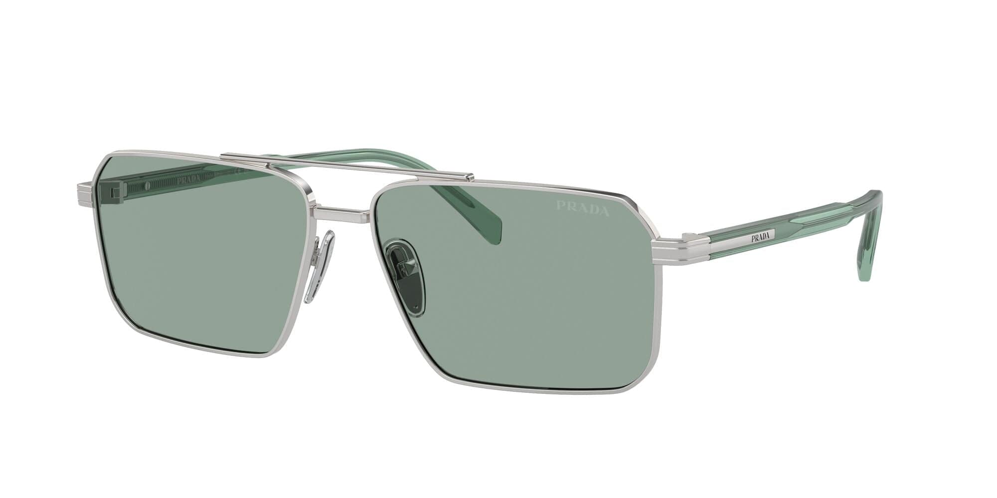 SPRA57S 1BC10G (58) silver/petrol green lens