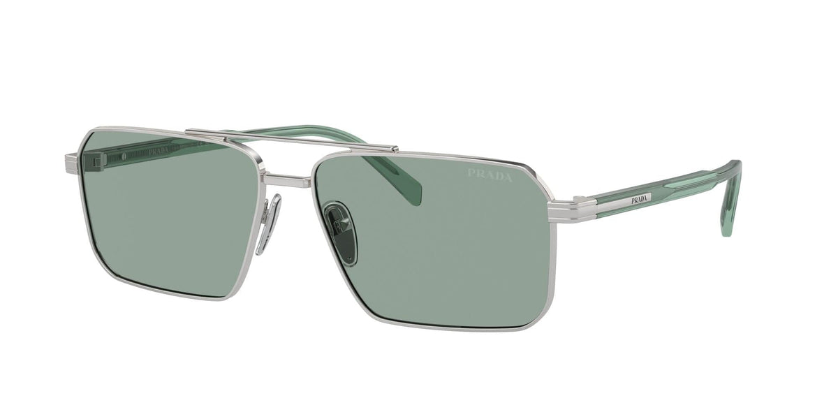 Prada Silver Aviator Sunglasses with Green Lenses Prada Women main image 2