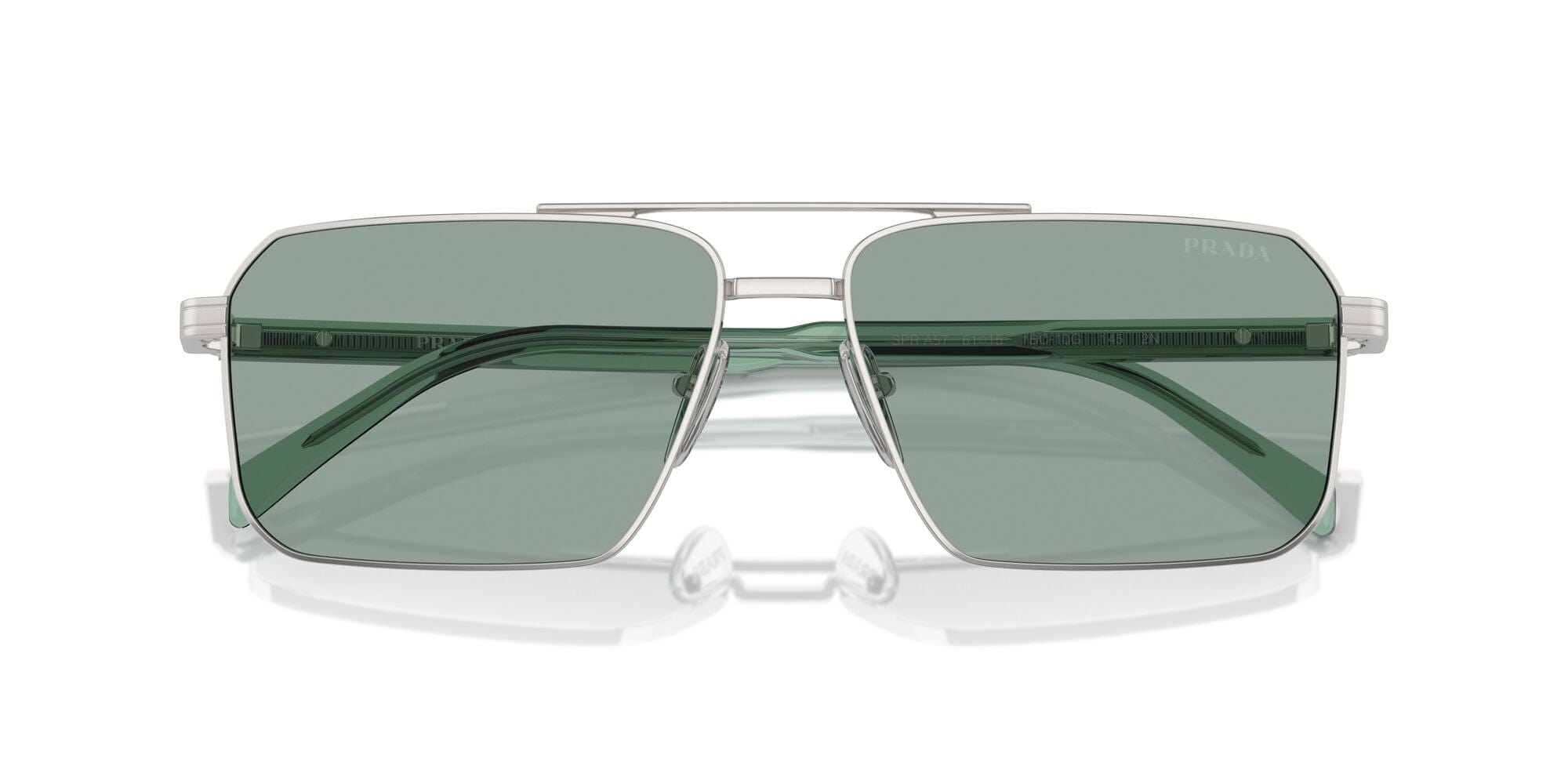 SPRA57S 1BC10G (58) silver/petrol green lens