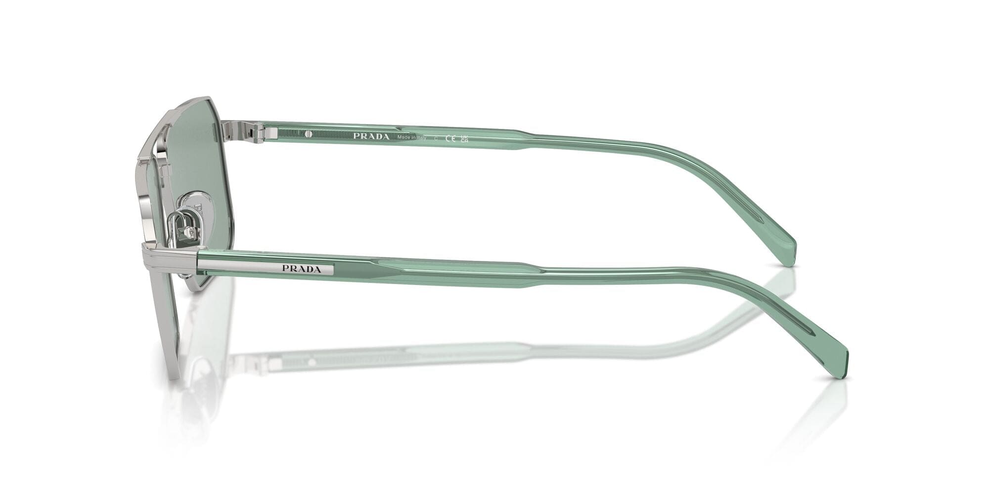 SPRA57S 1BC10G (58) silver/petrol green lens