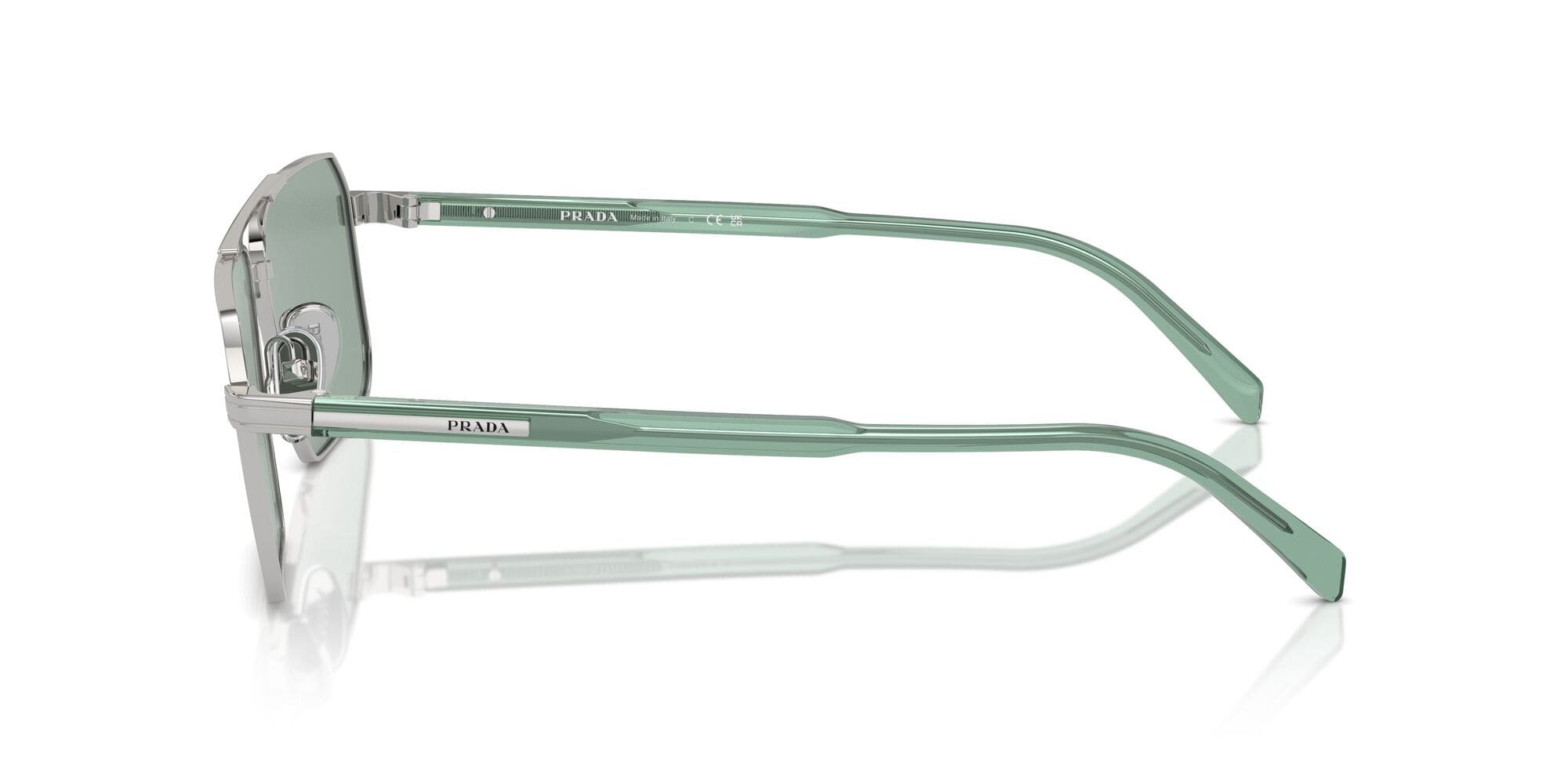 SPRA57S 1BC10G size 61 silver/petrol green lens