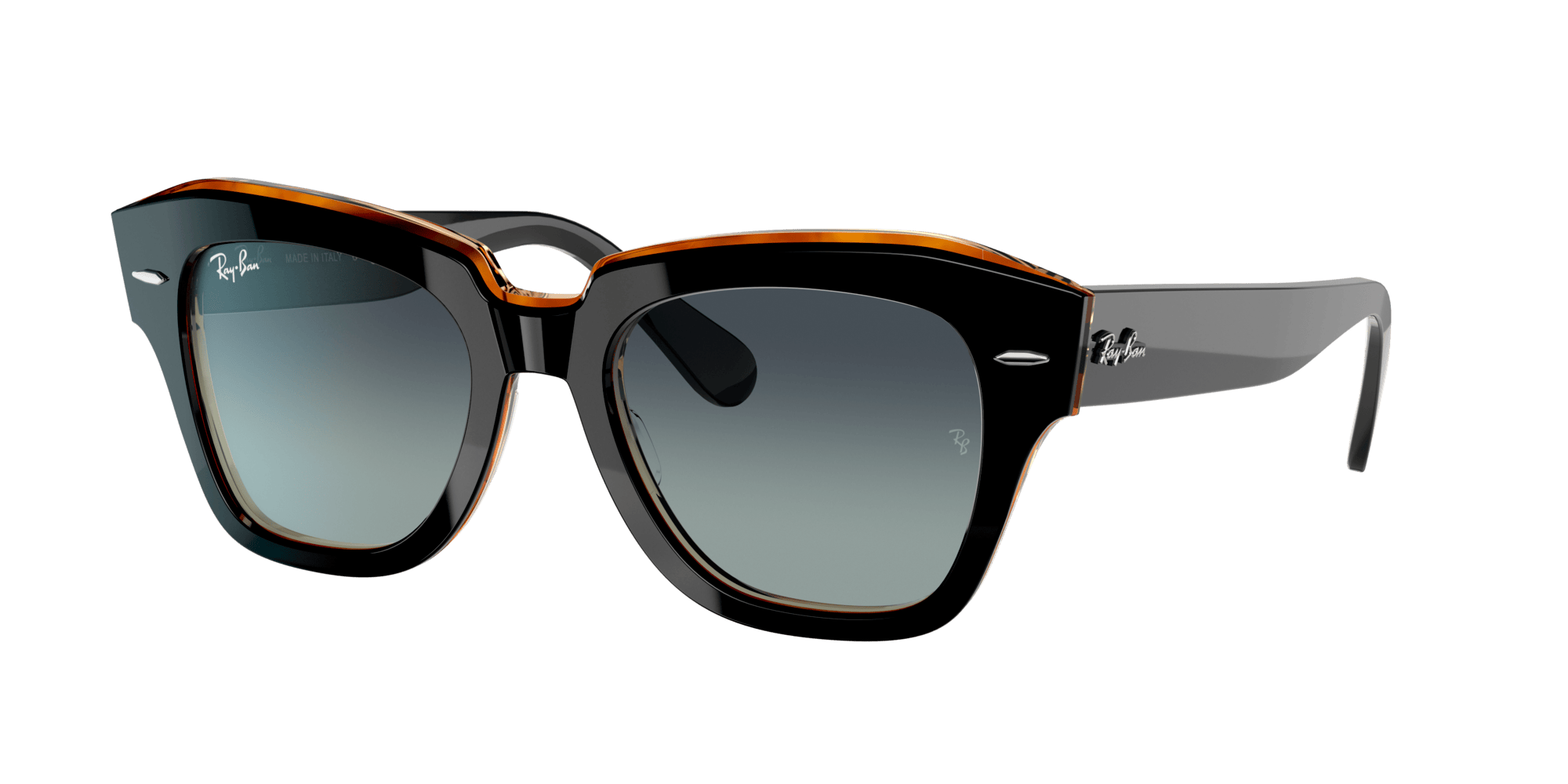 RB2186 132241 size 52 black on transparent brown/grey vintage lens