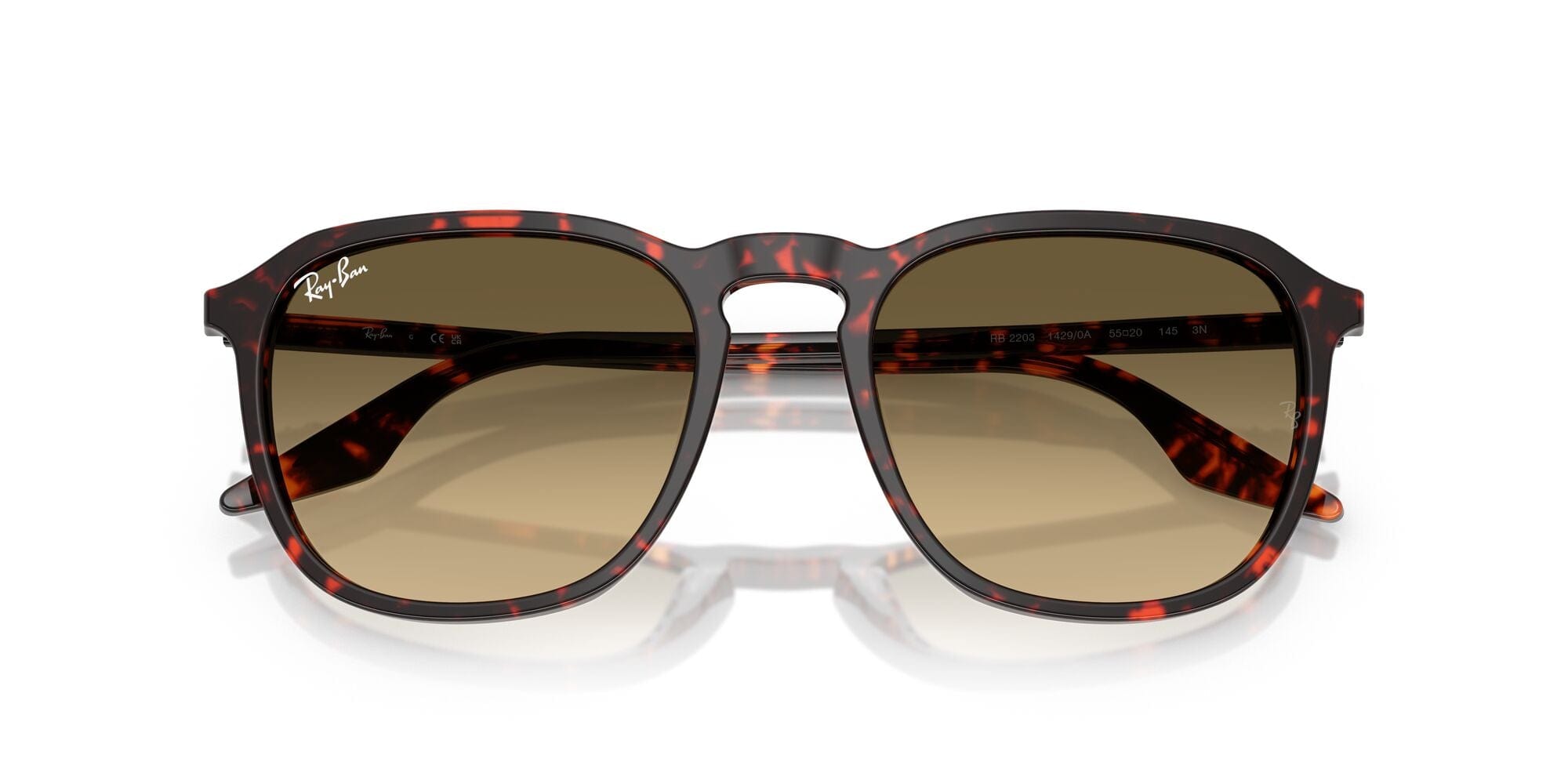 RB2203 14290A size 52 havana red turtle /brown vintage lens