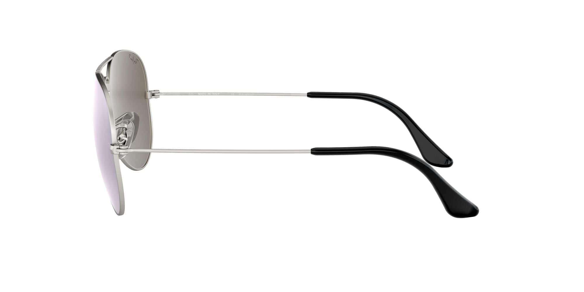 RB3025 019/W3 matte silver/silver mirror polarised lens