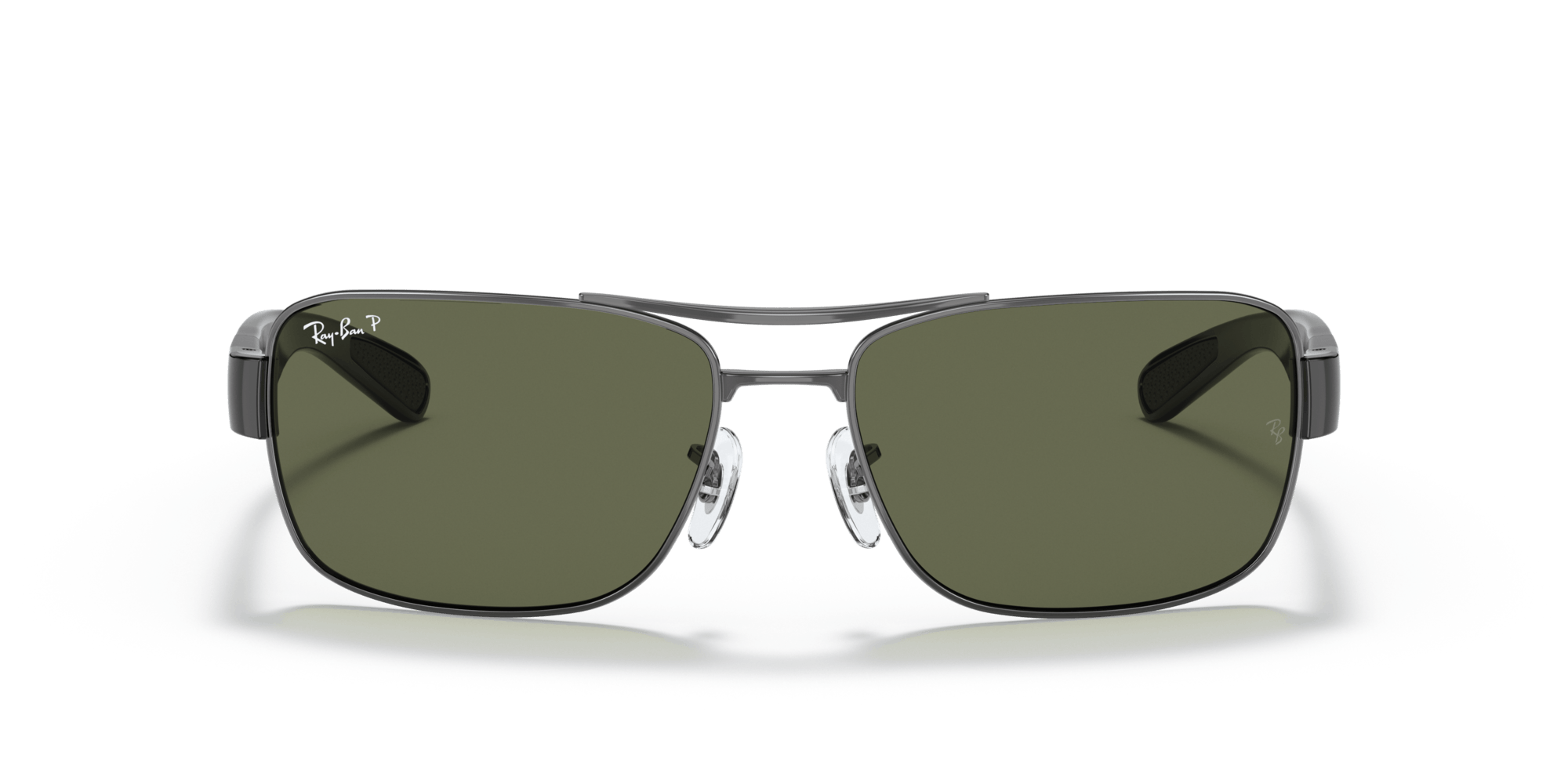 RB3522 004/9A size 61 gunmetal black/green polarised lens