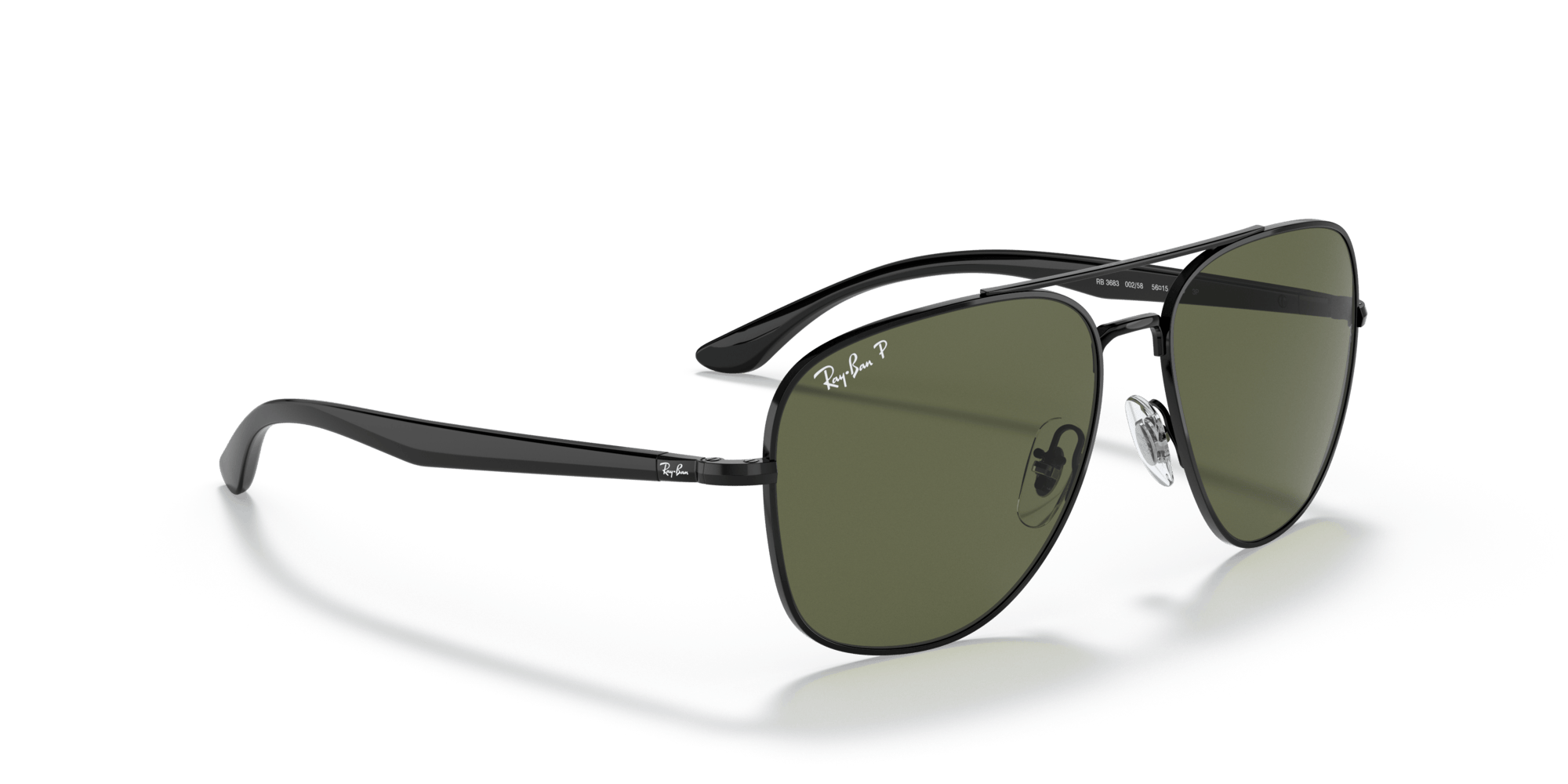 RB3683 002/31 black/green lens