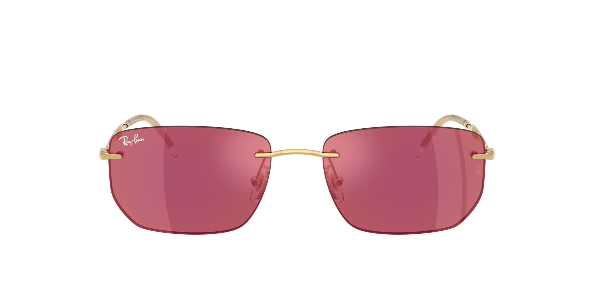 RB3768 001/D0 size 56 gold/dark violet mirror red lens