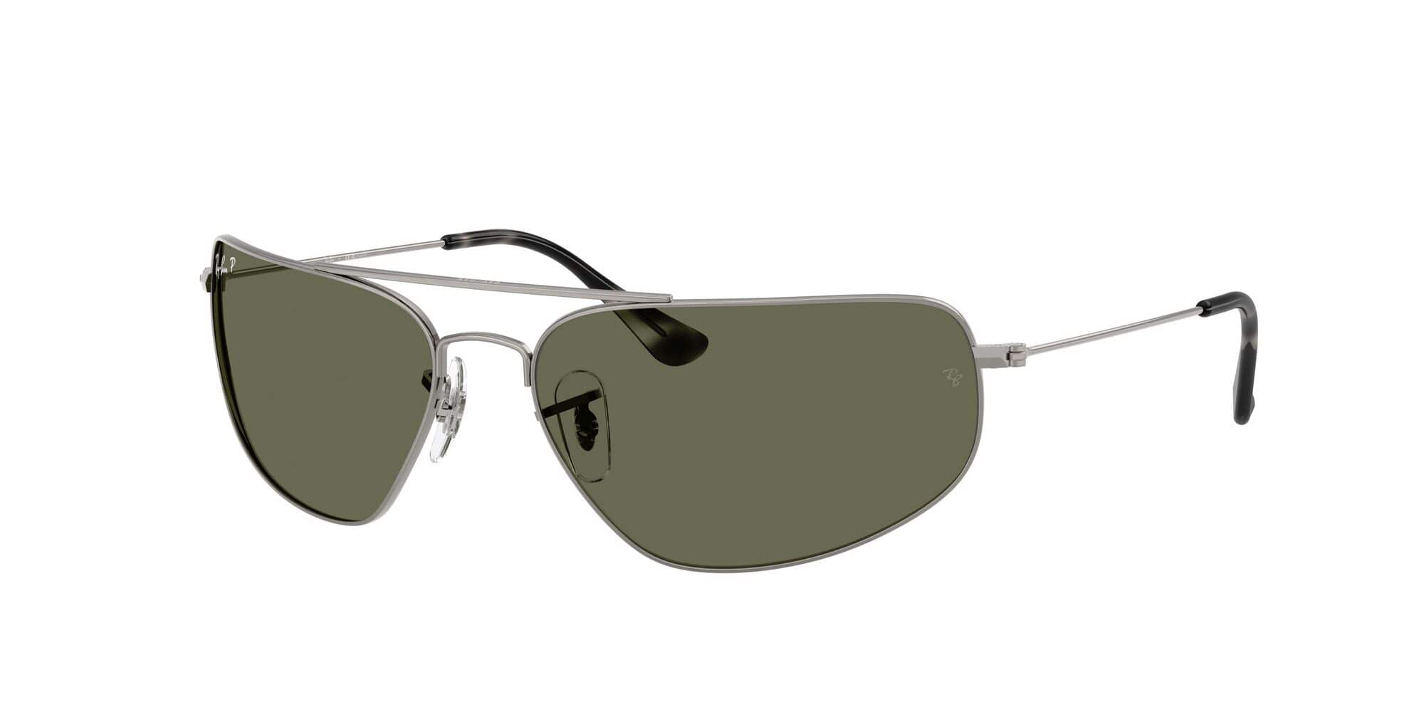 RB3780 004/58 size 63 gunmetal/green polarised lens