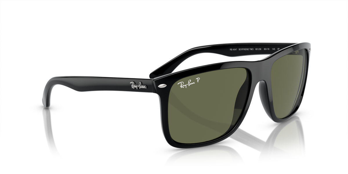 RB4547 601/58 Boyfriend Two size 57 black/green polarised lens sunglasses