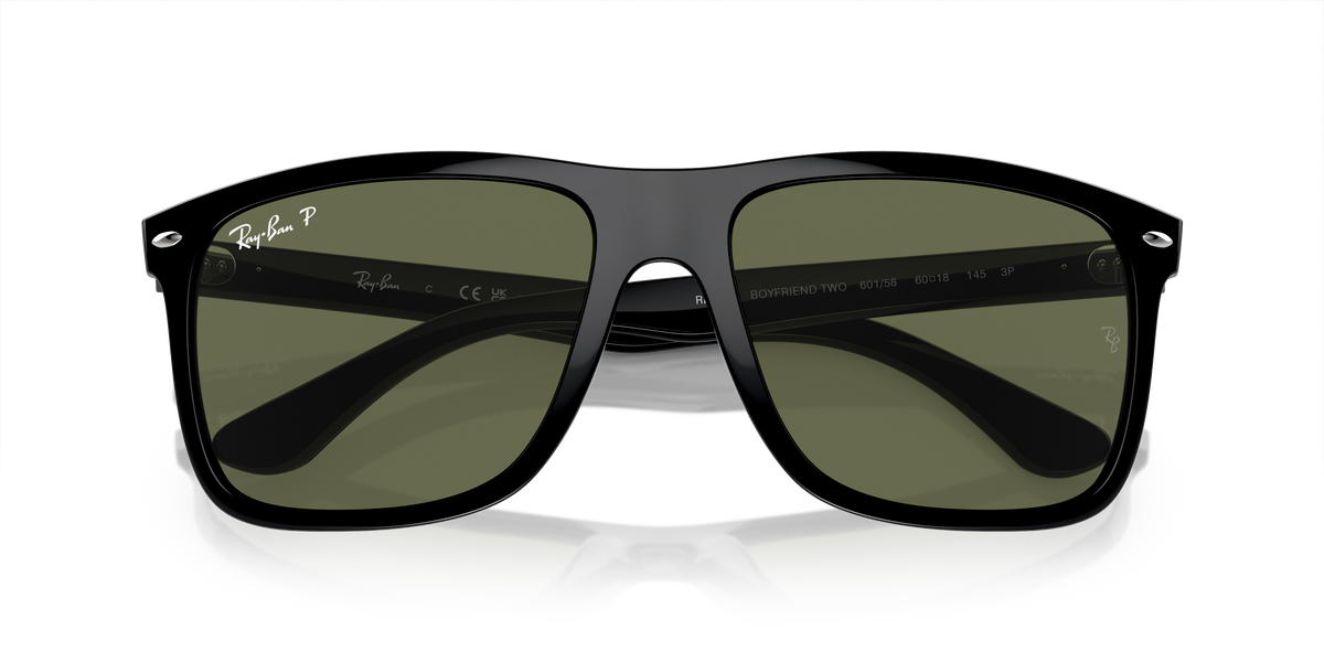 RB4547 601/58 Boyfriend Two size 57 black/green polarised lens sunglasses