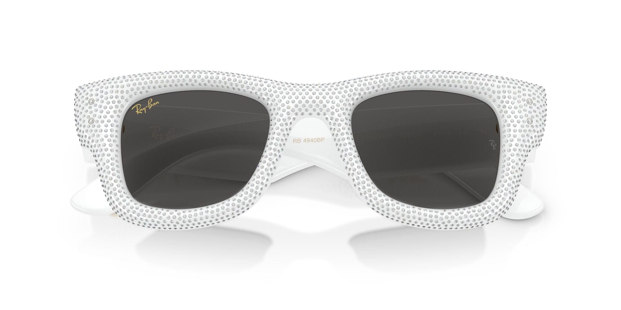 RB4940BP 686687 size 47 Wayfarer Puffer white strass pave/dark grey lens