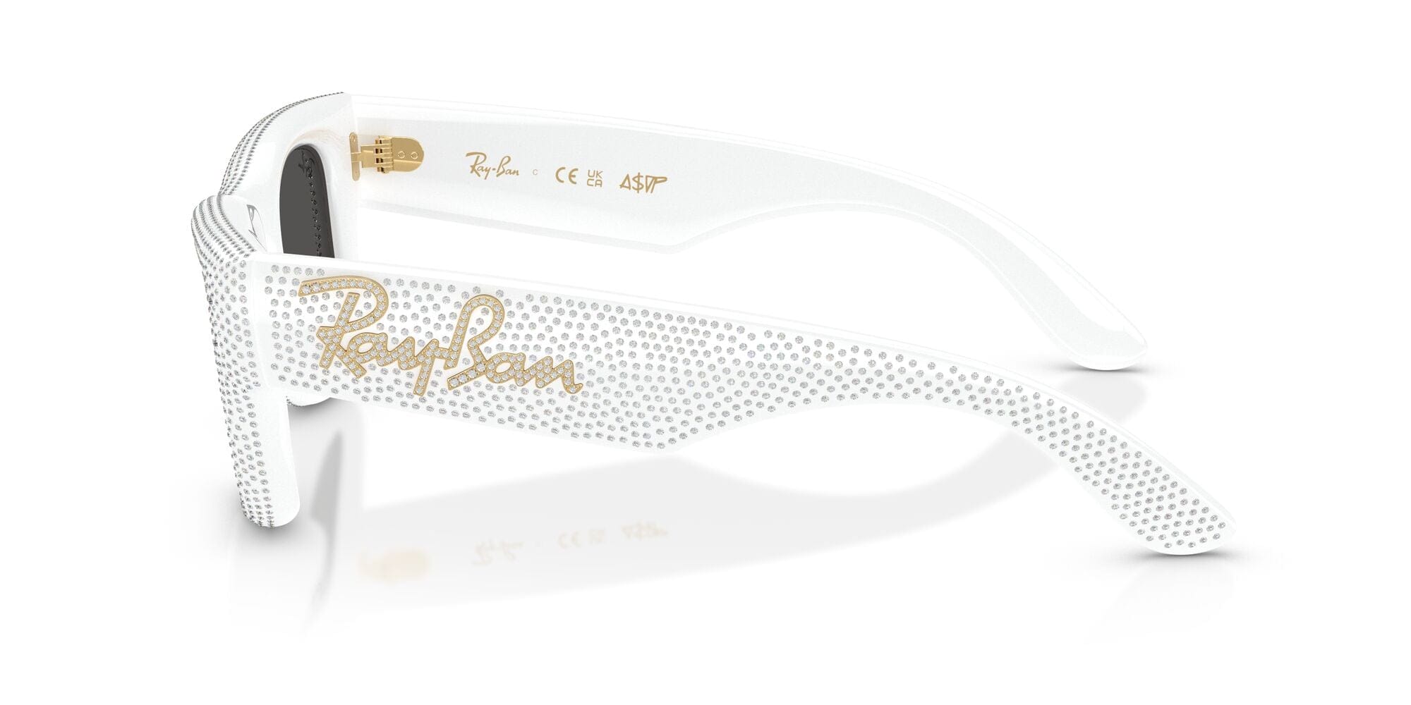 RB4940BP 686687 size 47 Wayfarer Puffer white strass pave/dark grey lens