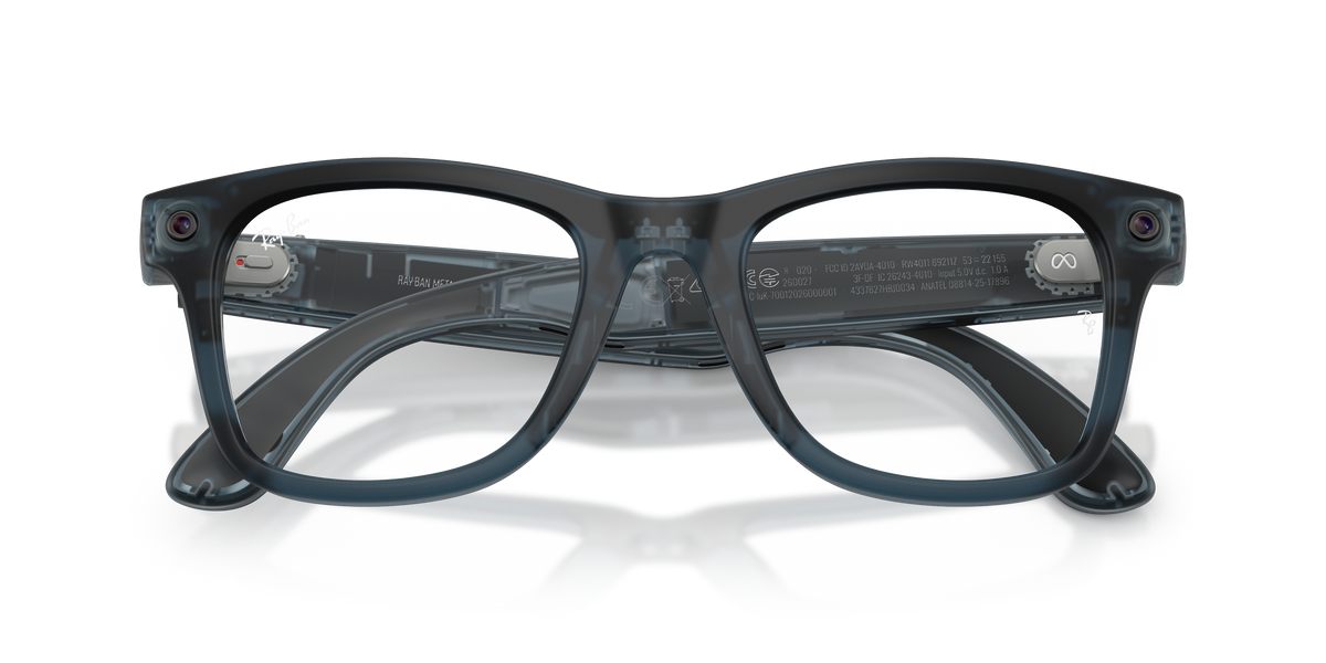 Meta Gen 3 smart glasses RW4011 69211Z size 50 wayfarer TP matte ocean blue/transition grey lens sunglasses