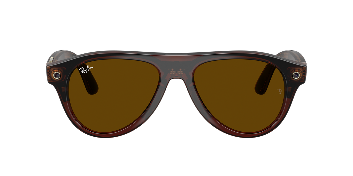 Meta Gen 3 smart glasses RW4016 6912JD size 54 Aviator transparent umber/ transition jade lens sunglasses