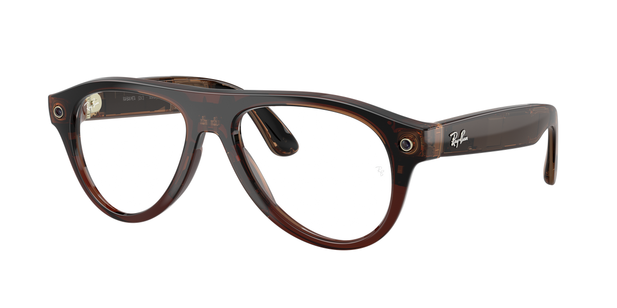 Meta Gen 3 smart glasses RW4016 6912JD size 54 Aviator transparent umber/ transition jade lens sunglasses