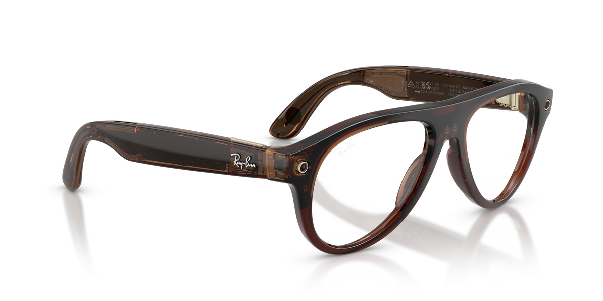 Meta Gen 3 smart glasses RW4016 6912JD size 54 Aviator transparent umber/ transition jade lens sunglasses
