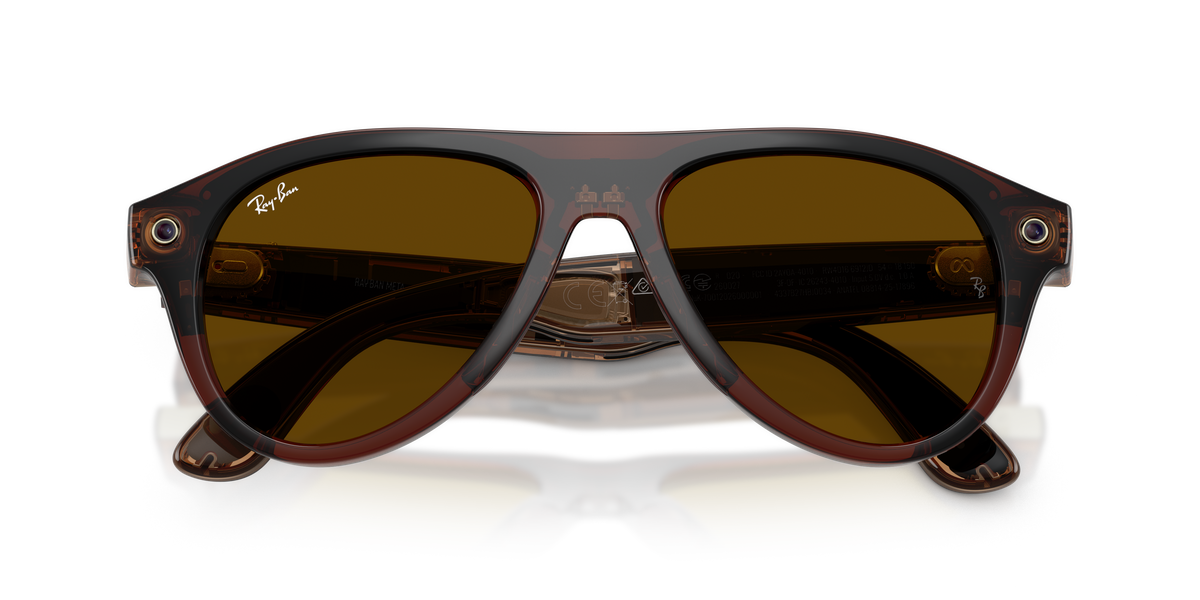 Meta Gen 3 smart glasses RW4016 6912JD size 54 Aviator transparent umber/ transition jade lens sunglasses