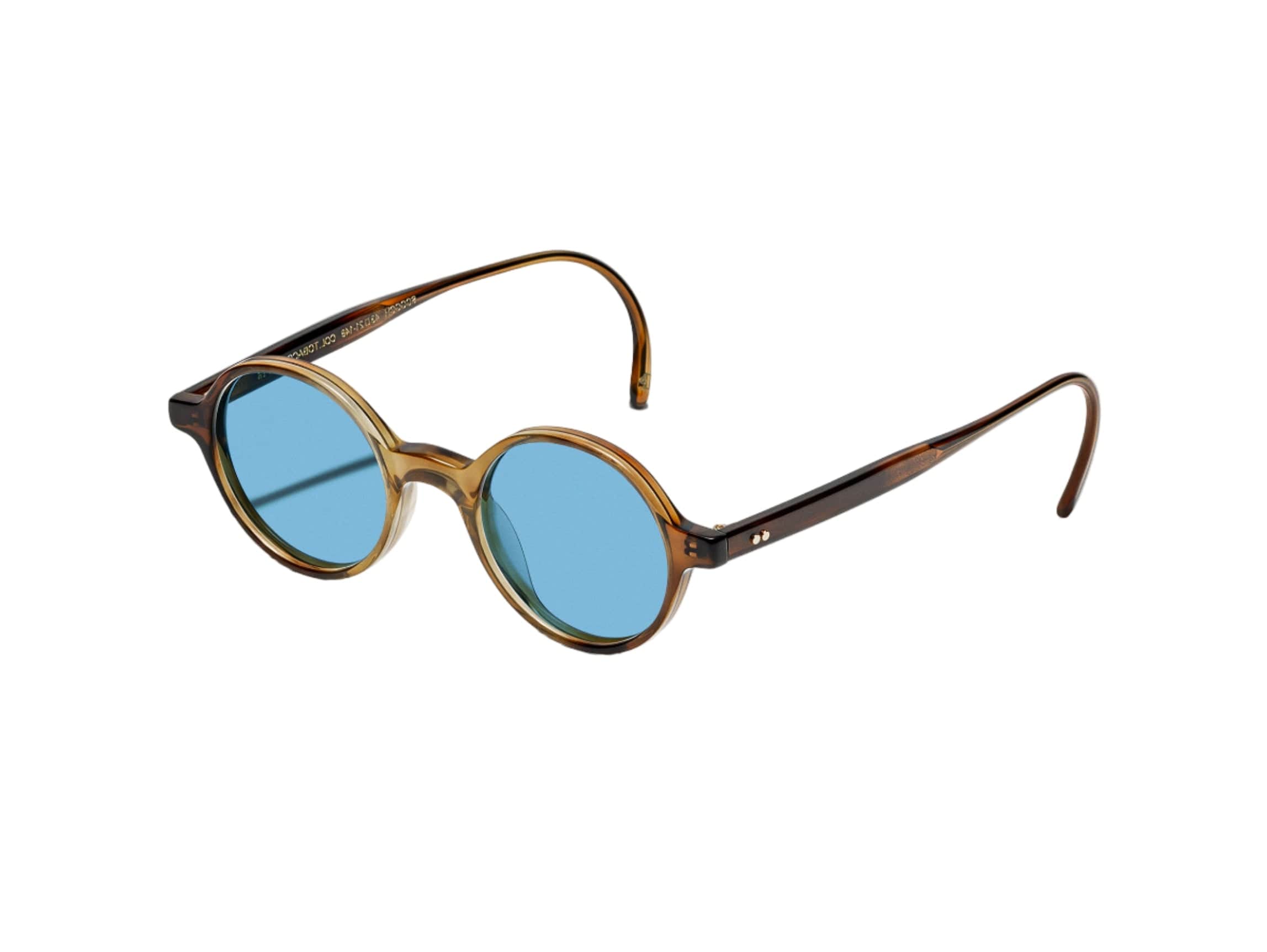 Scooch size 46 tobacco/celebrity blue glass lens