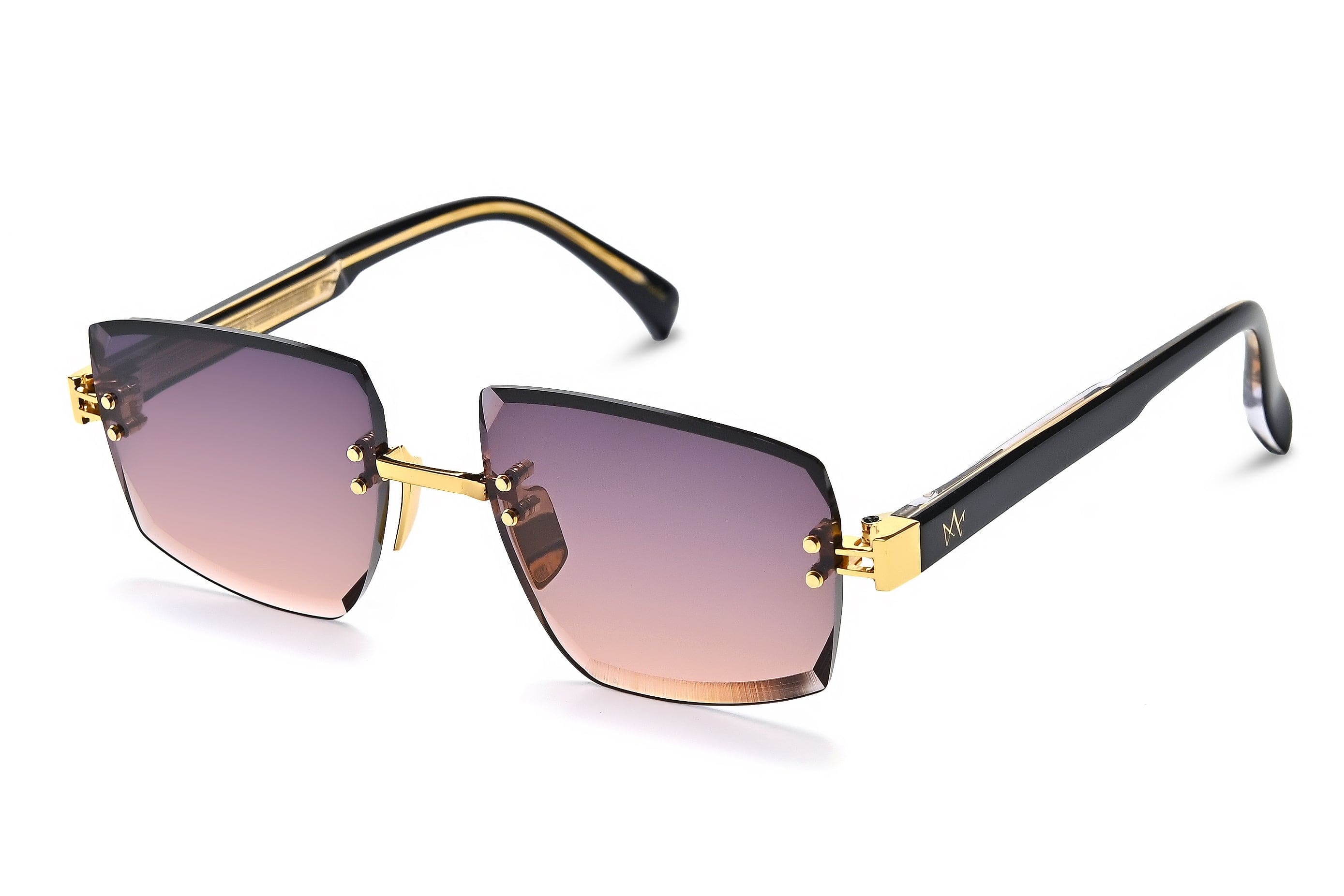 Luma 18k gold black/brown rose gradient lenses