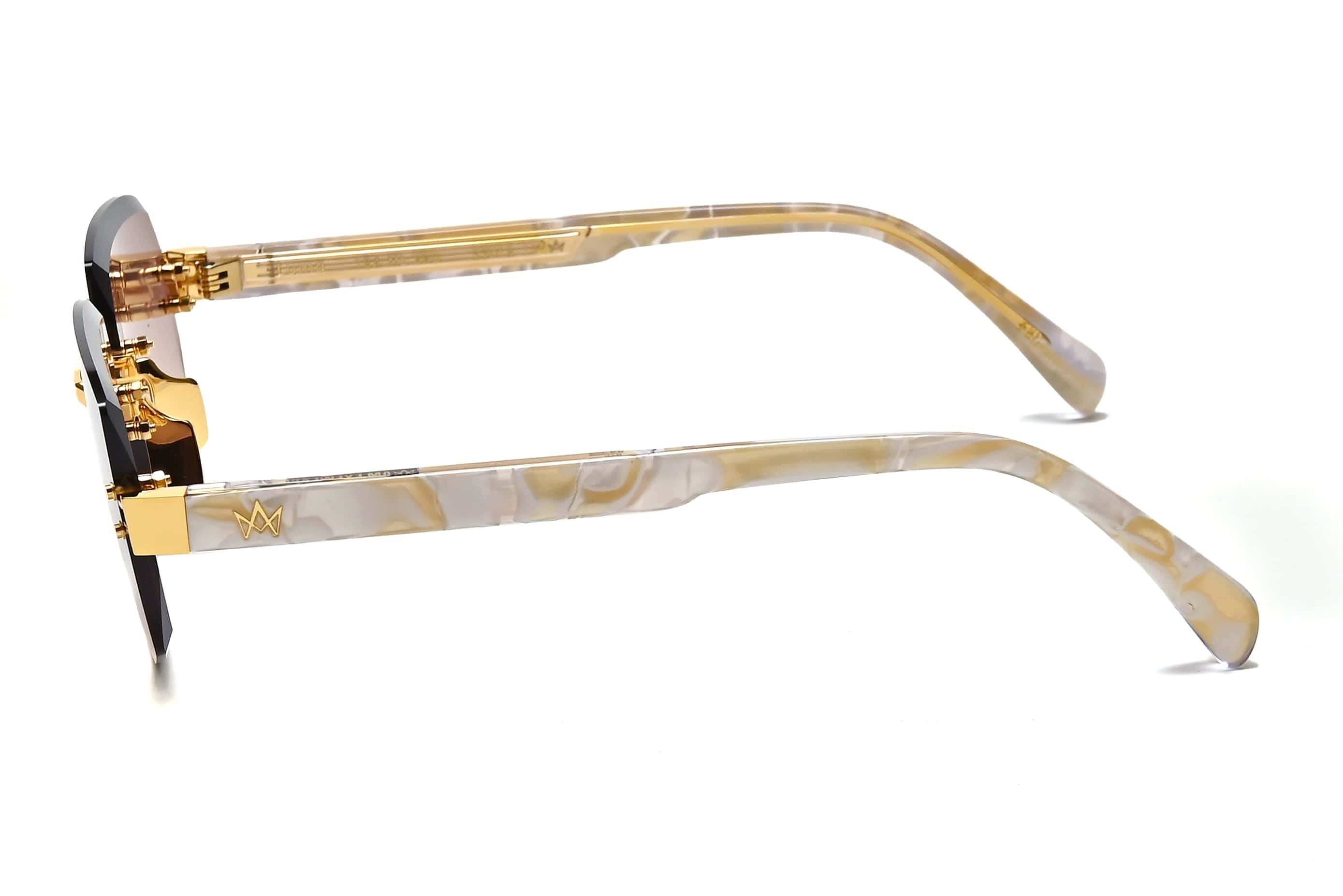 Luma gold milos white marble/brown gradient lenses
