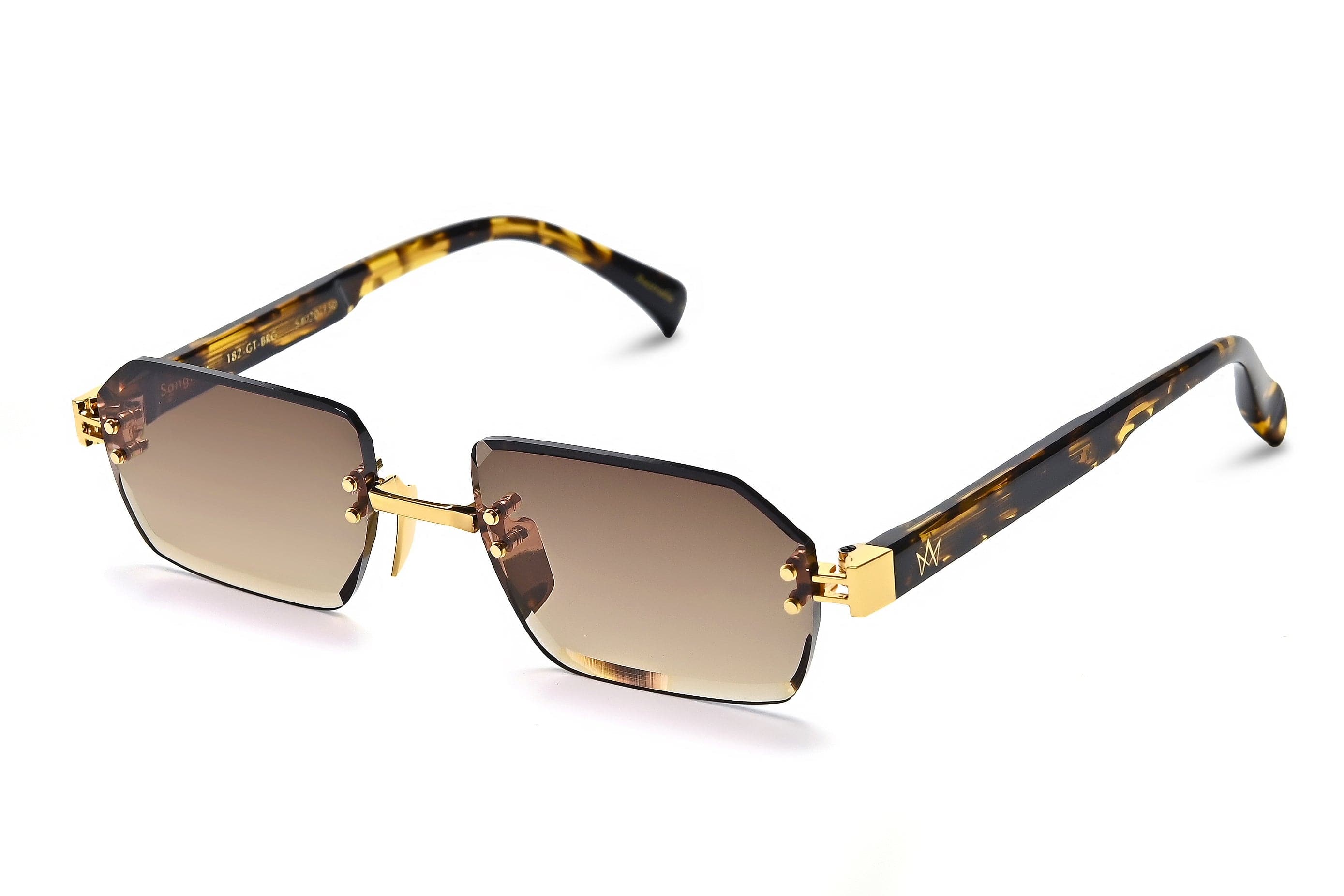 Sangha 18kt gold gents tort tortoise/brown gradient lens