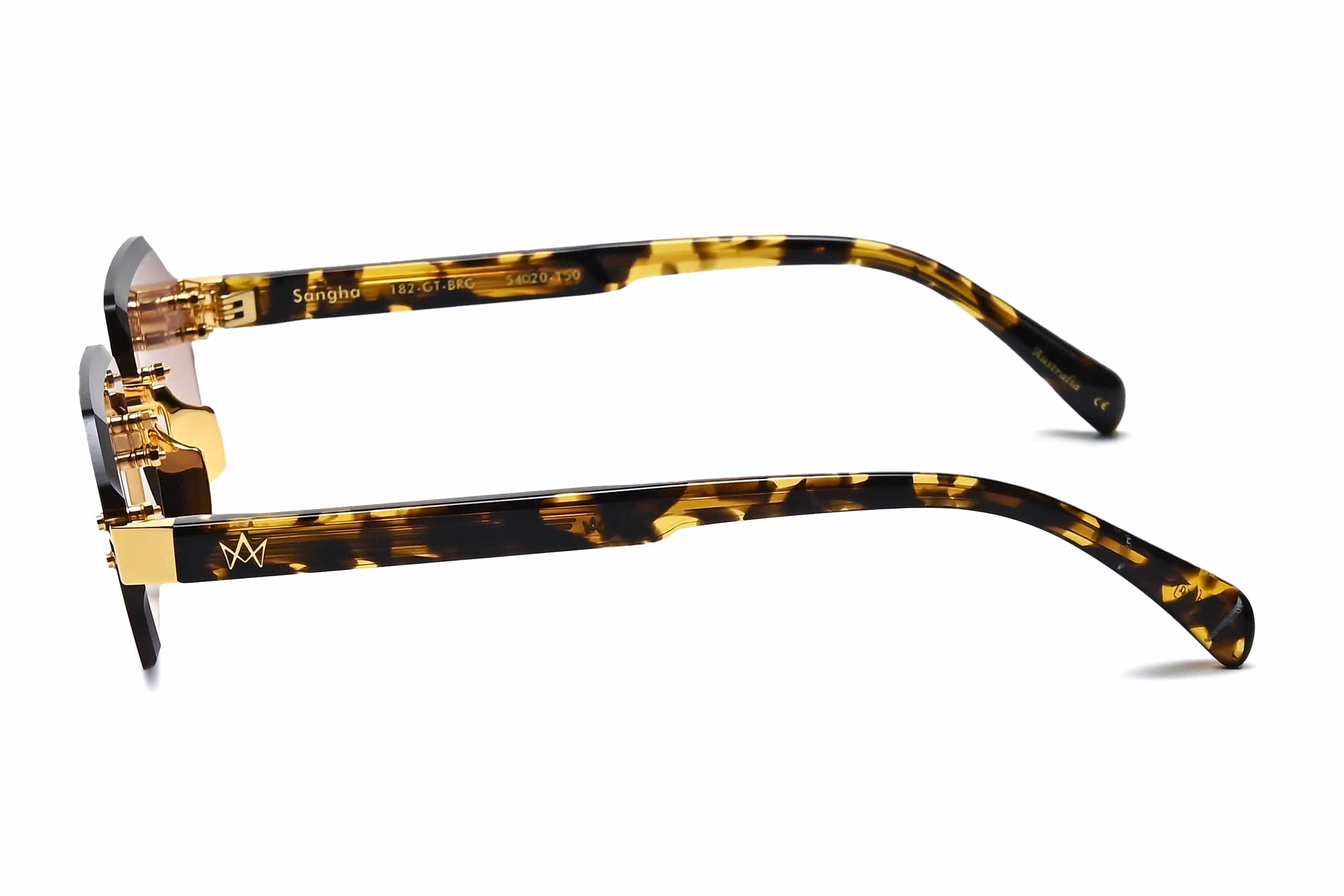Sangha 18kt gold gents tort tortoise/brown gradient lens