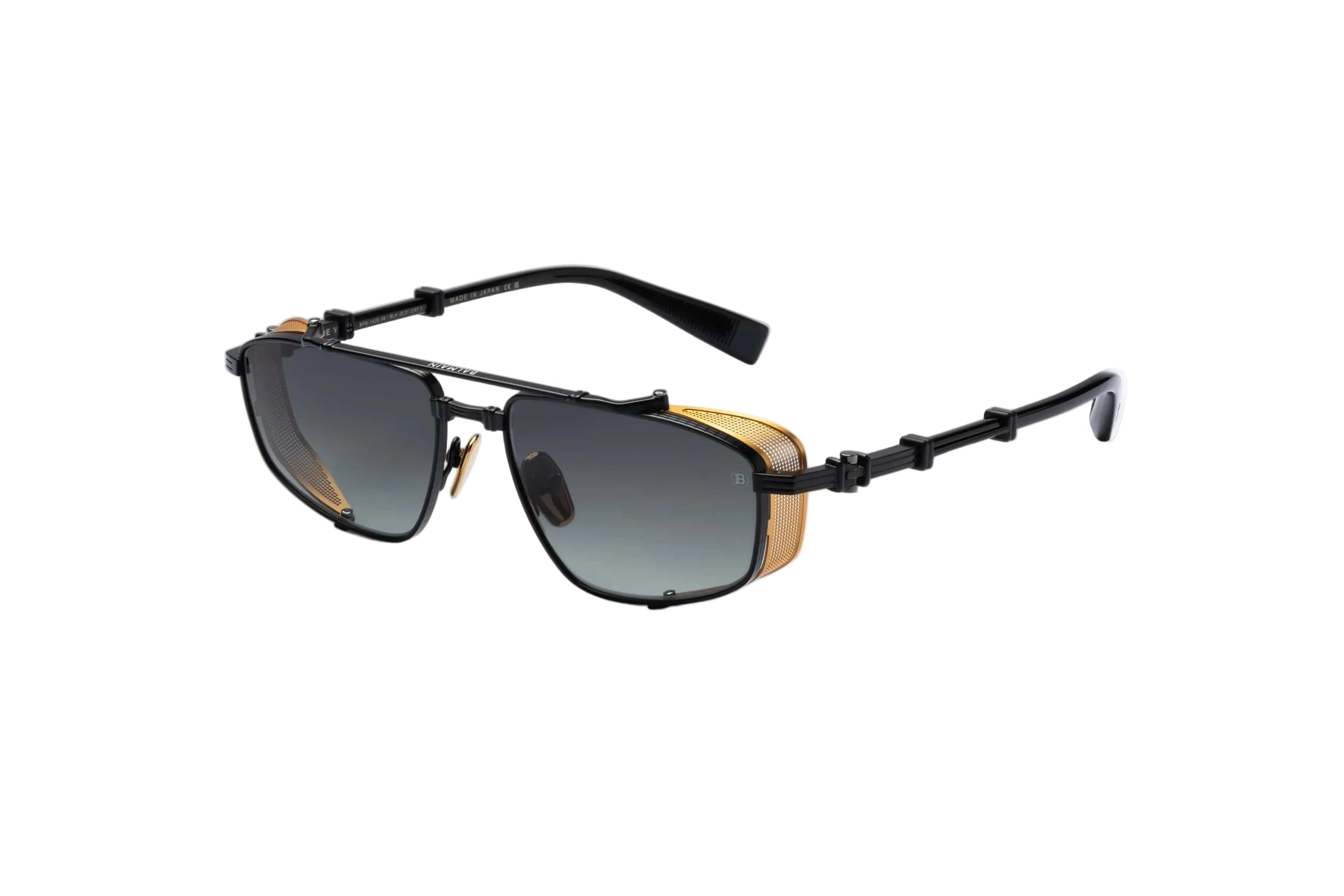 Balmain Brigade V BPS142E matte black matte gold /grey gradient lens
