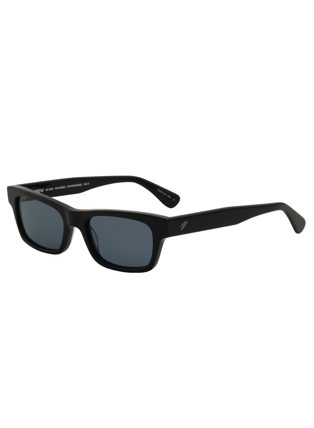 Drew black/blue polarised photochromic lens
