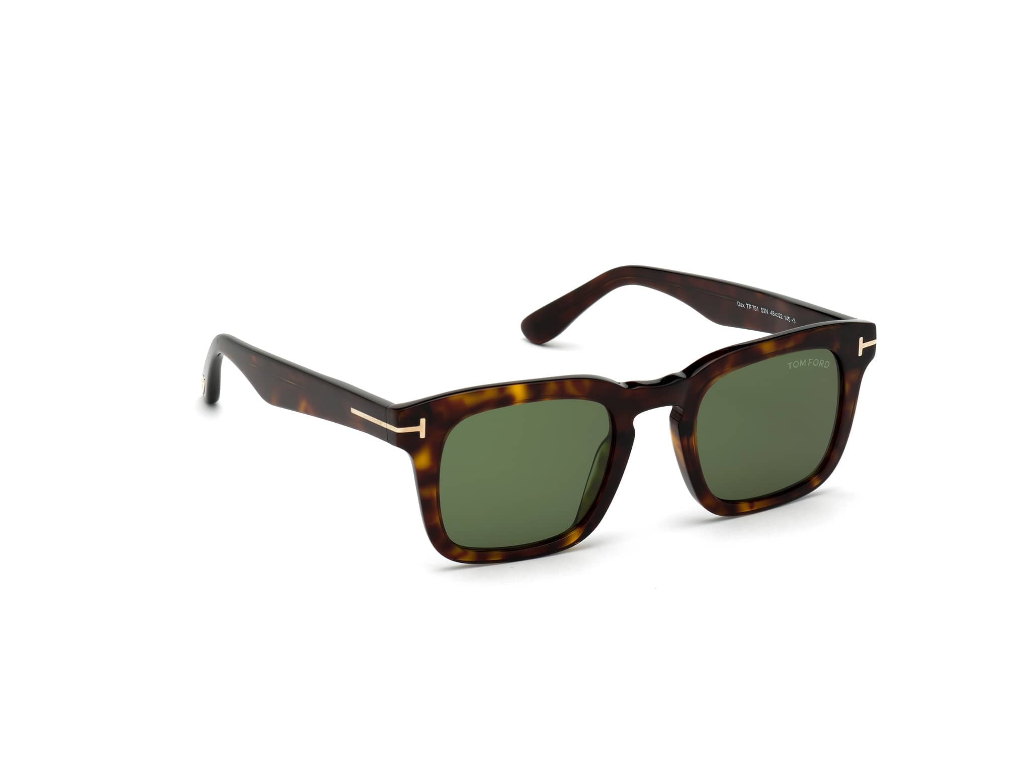 TF0751 52N Dax size 48 dark havana/green lens