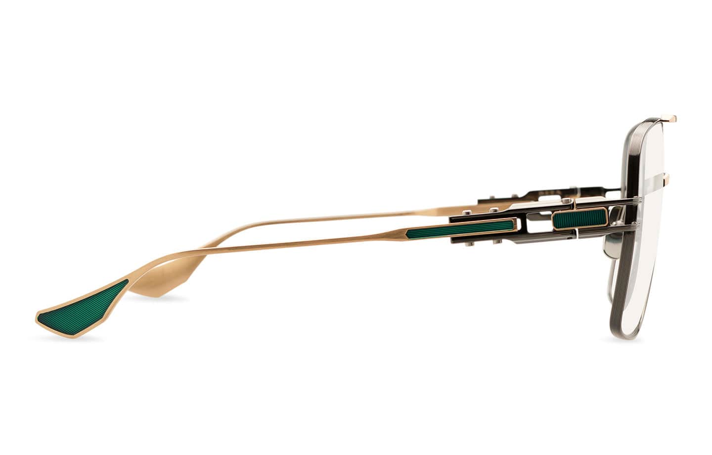 Grand Emperik DTS159-A-03 black rhodium & white gold/green gradient lens