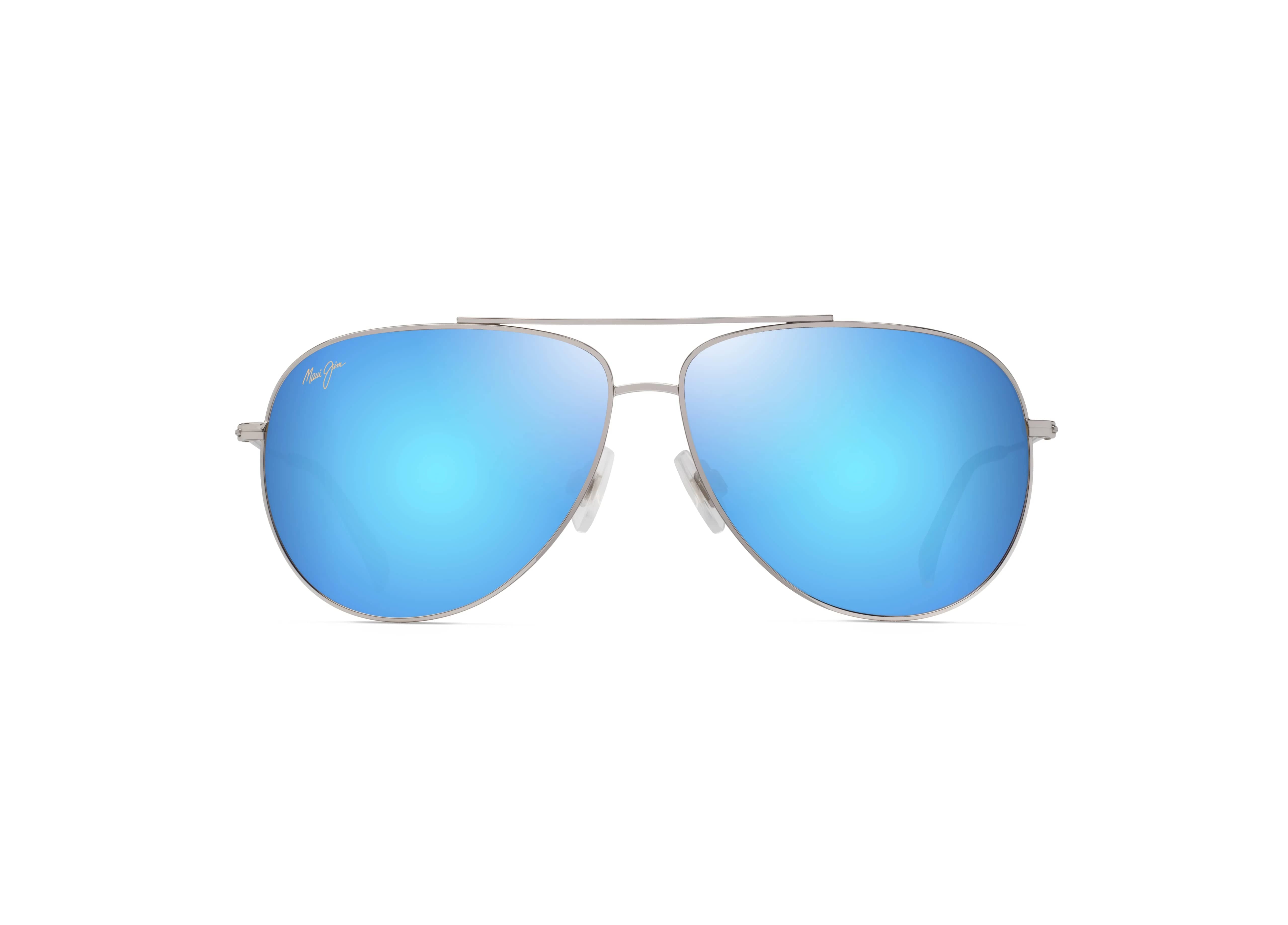 B674-17B Hau'oli XL shiny silver/blue hawaii polarised lens