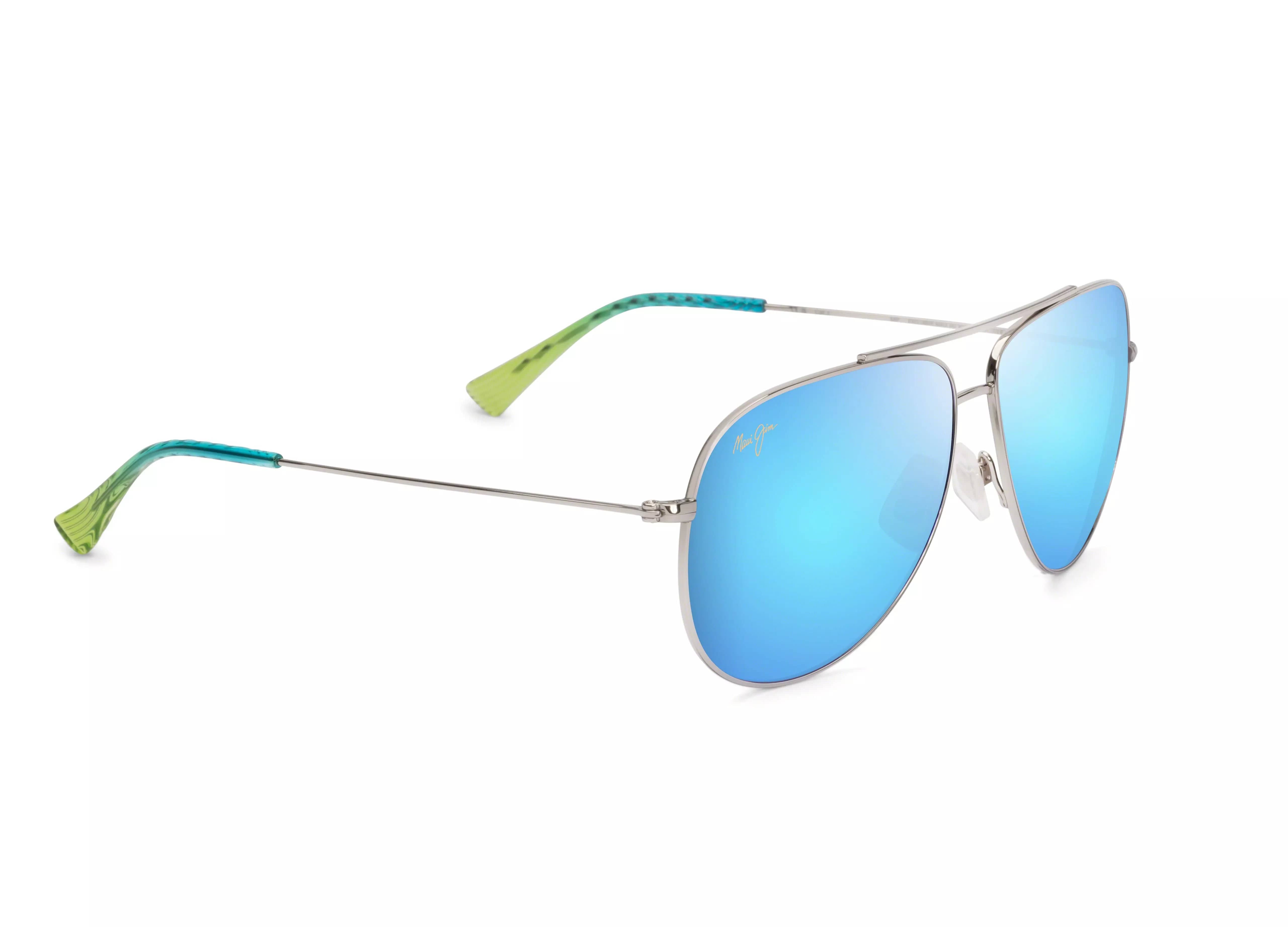B674-17B Hau'oli XL shiny silver/blue hawaii polarised lens
