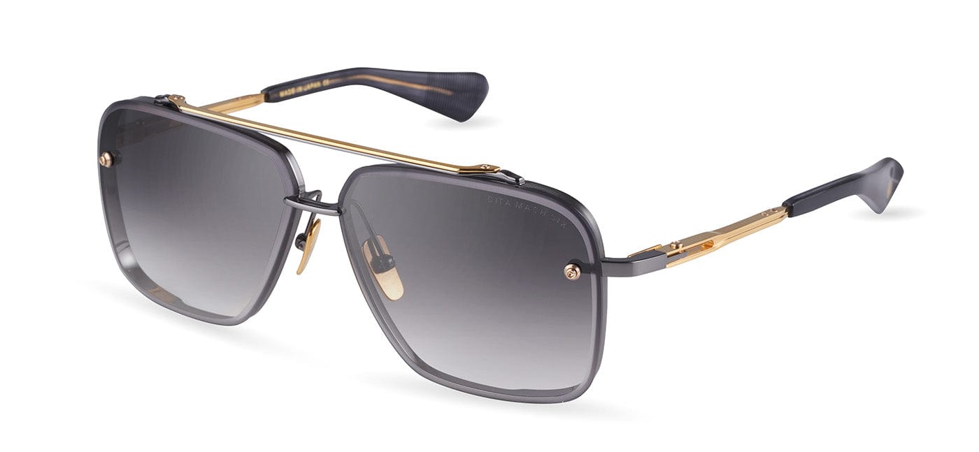 Mach six DTS121-62-05 black rhodium & gold/grey gradient lens