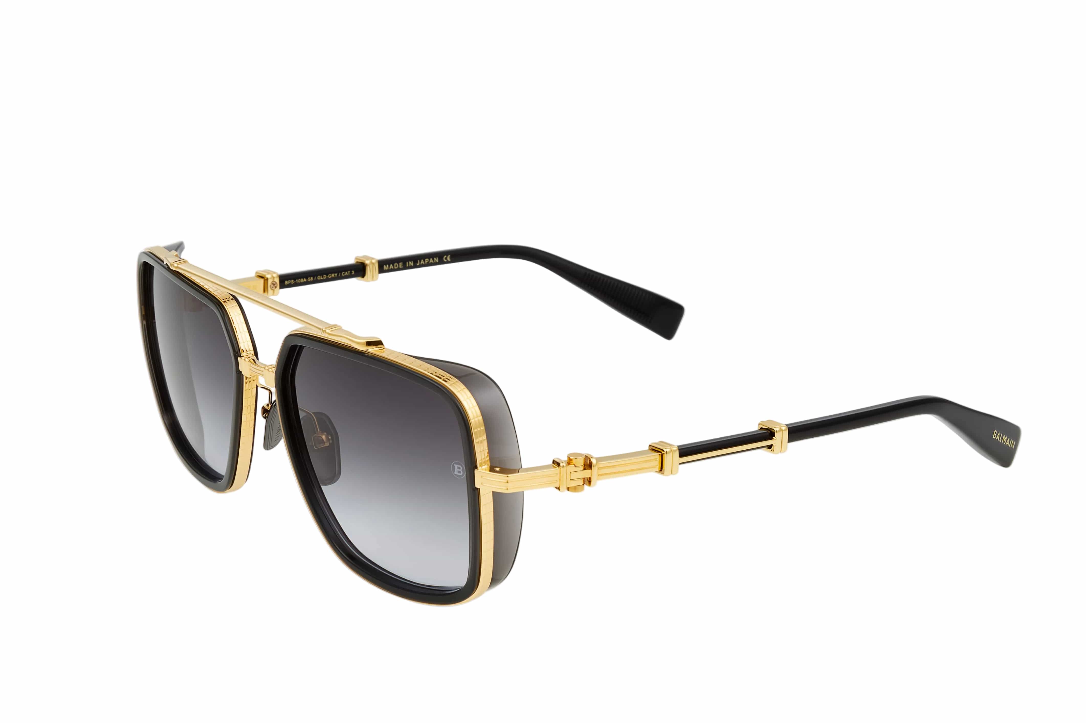 Balmain Officier BPS-108A 12k gold black/grey gradient lens