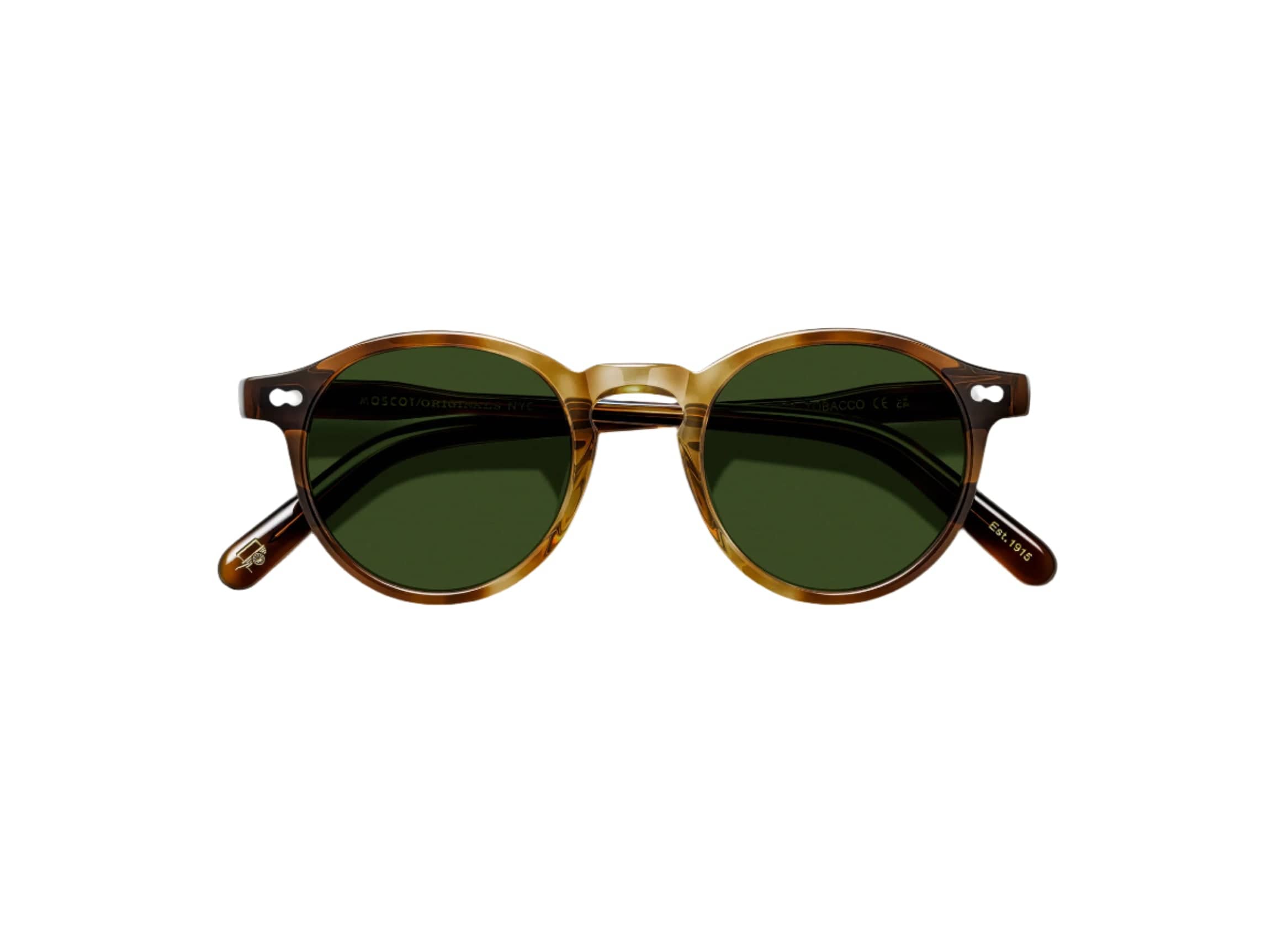 Miltzen size 49 tobacco/calibar green lens