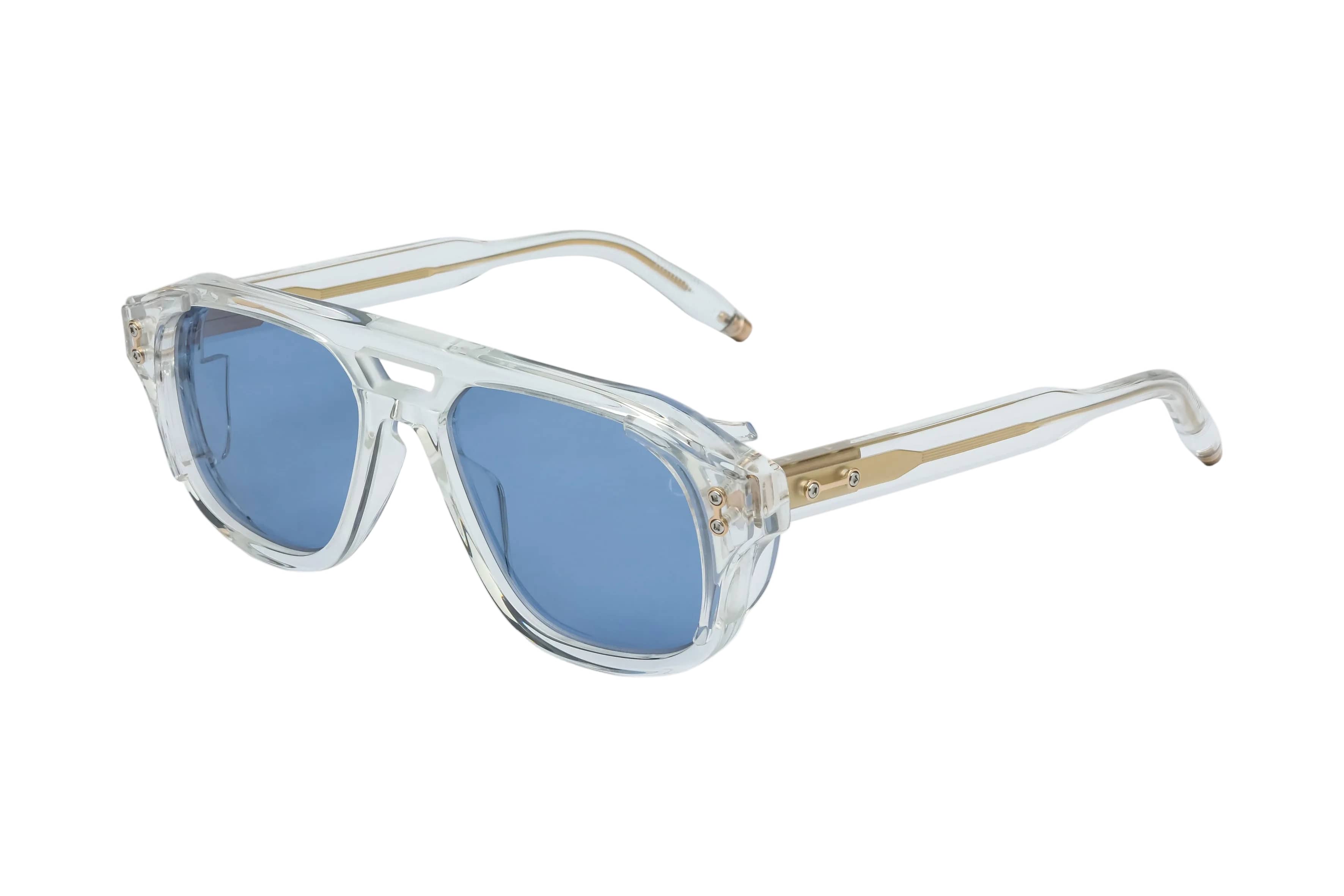 Akoni Phoenix 517C clear crystal 12K gold/silver dusty blue lens