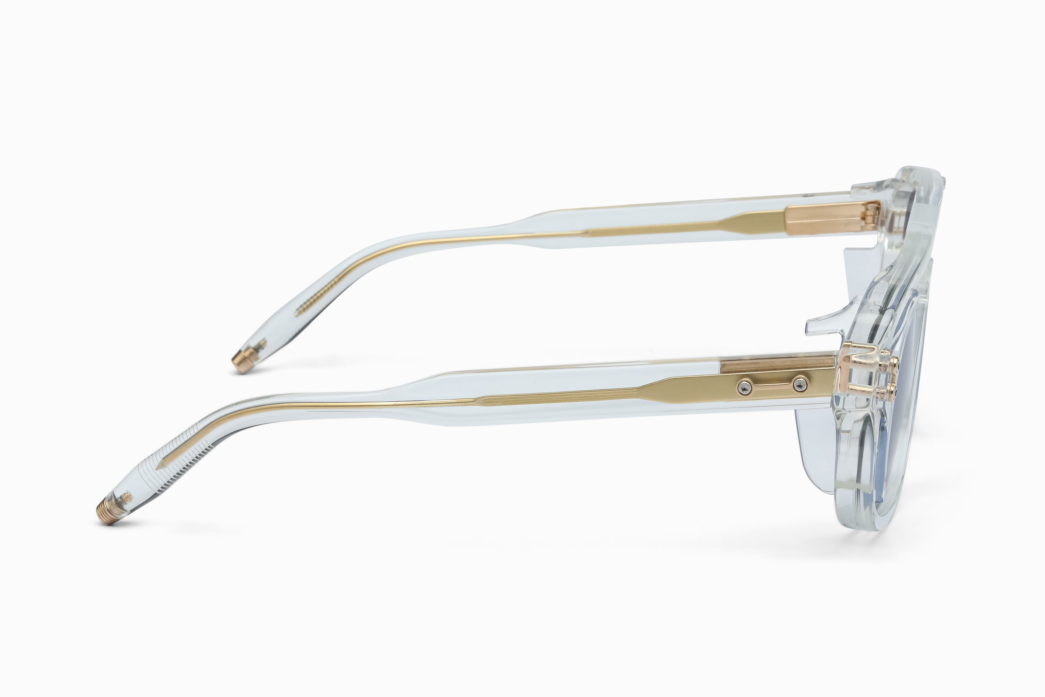 Akoni Phoenix 517C clear crystal 12K gold/silver dusty blue lens