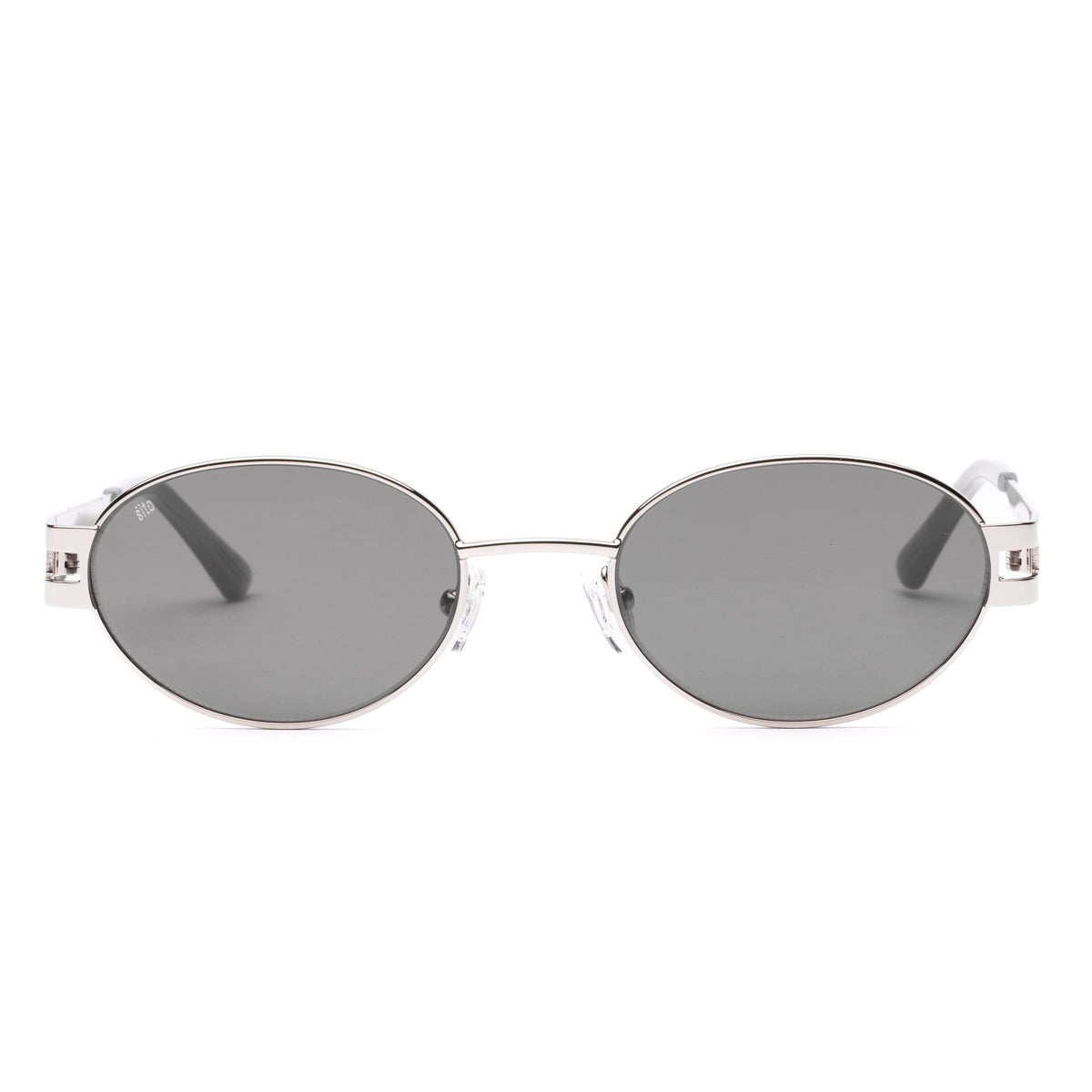 Stevie silver milky sage/grey lens