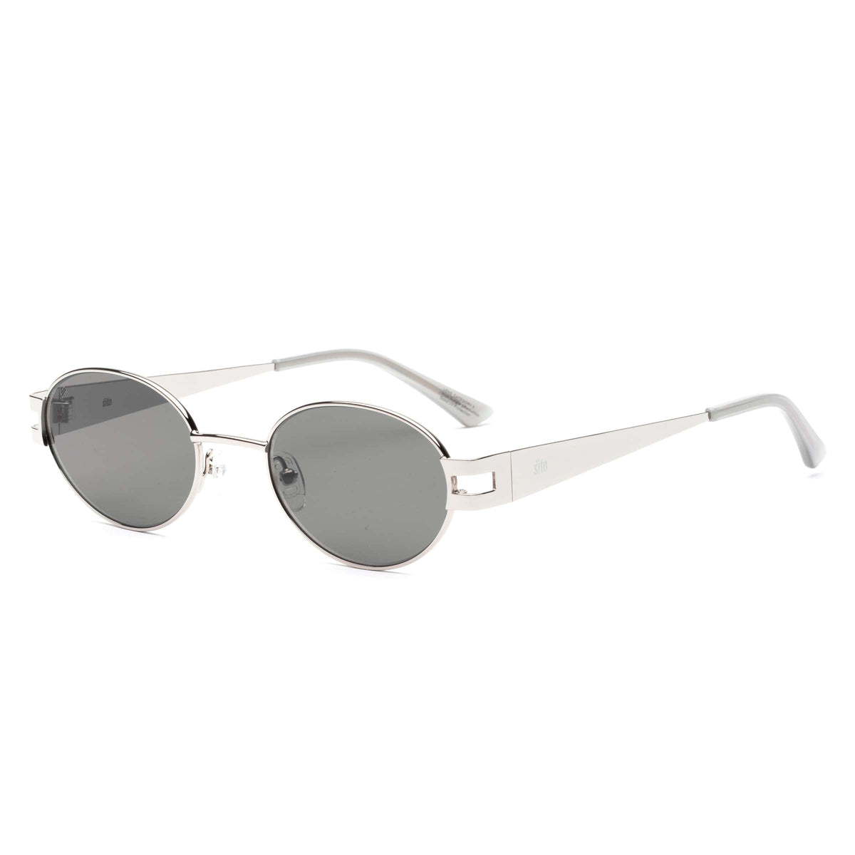 Stevie silver milky sage/grey lens