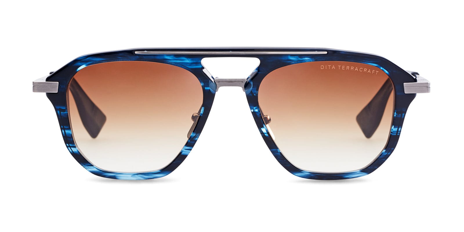 TERRACRAFT DTS416-A-03 BLUE SWIRL ANTIQUE SILVER/BROWN GRADIENT LENS