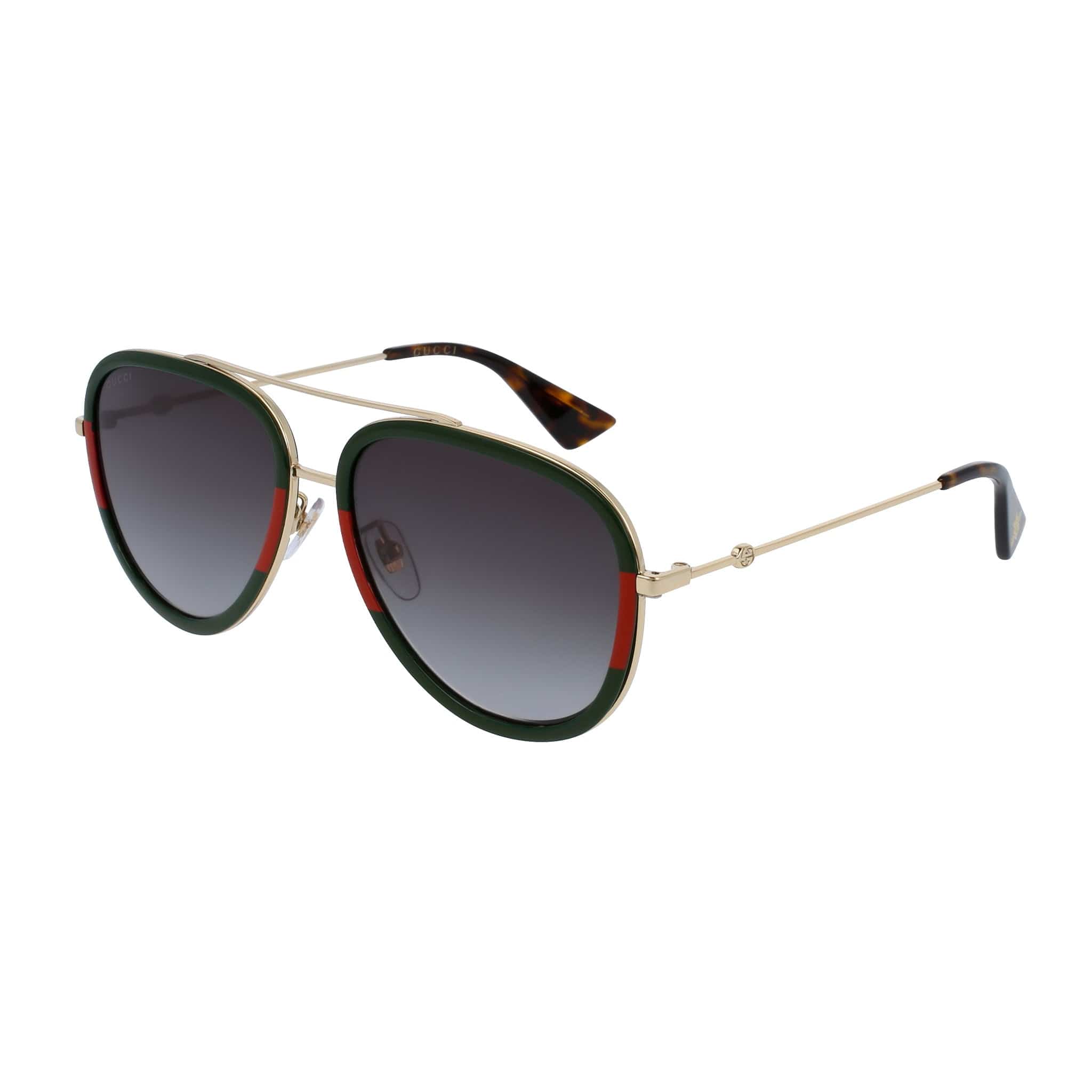 GUCCI GG0062S 003 gold green red/grey graduated lens