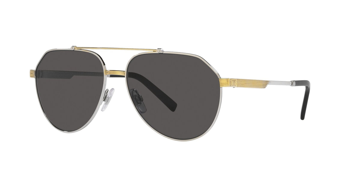 Dolce & Gabbana Aviator Sunglasses with Gradient Gray Lenses and Gold Frame DG2326 Sunglasses - Dolce & Gabbana Authorized Retailer  main image 3