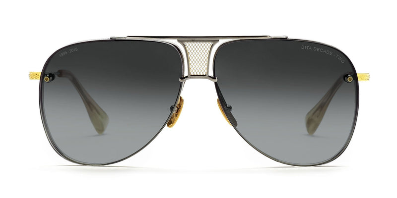 Decade two DRX2082- A  silver 18k gold/grey gradient lens