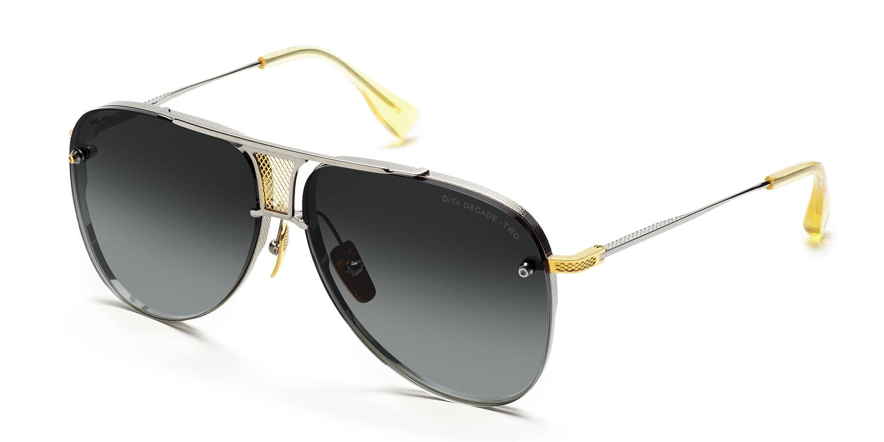 Decade two DRX2082- A silver 18k gold/grey gradient lens
