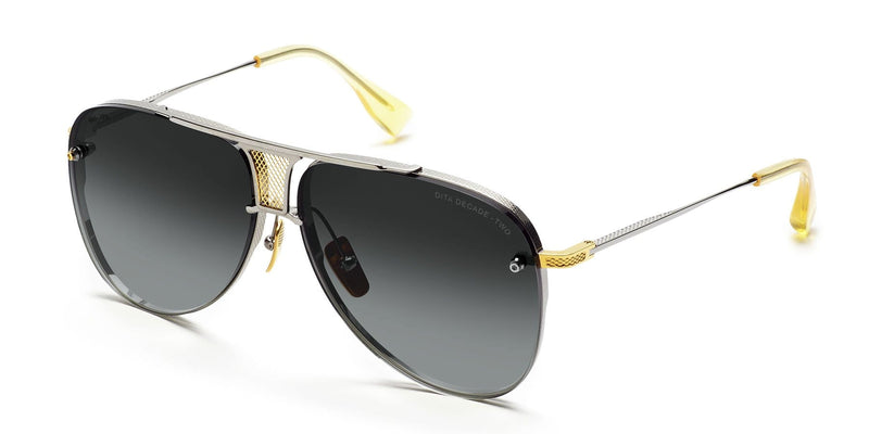 Decade two DRX2082- A  silver 18k gold/grey gradient lens